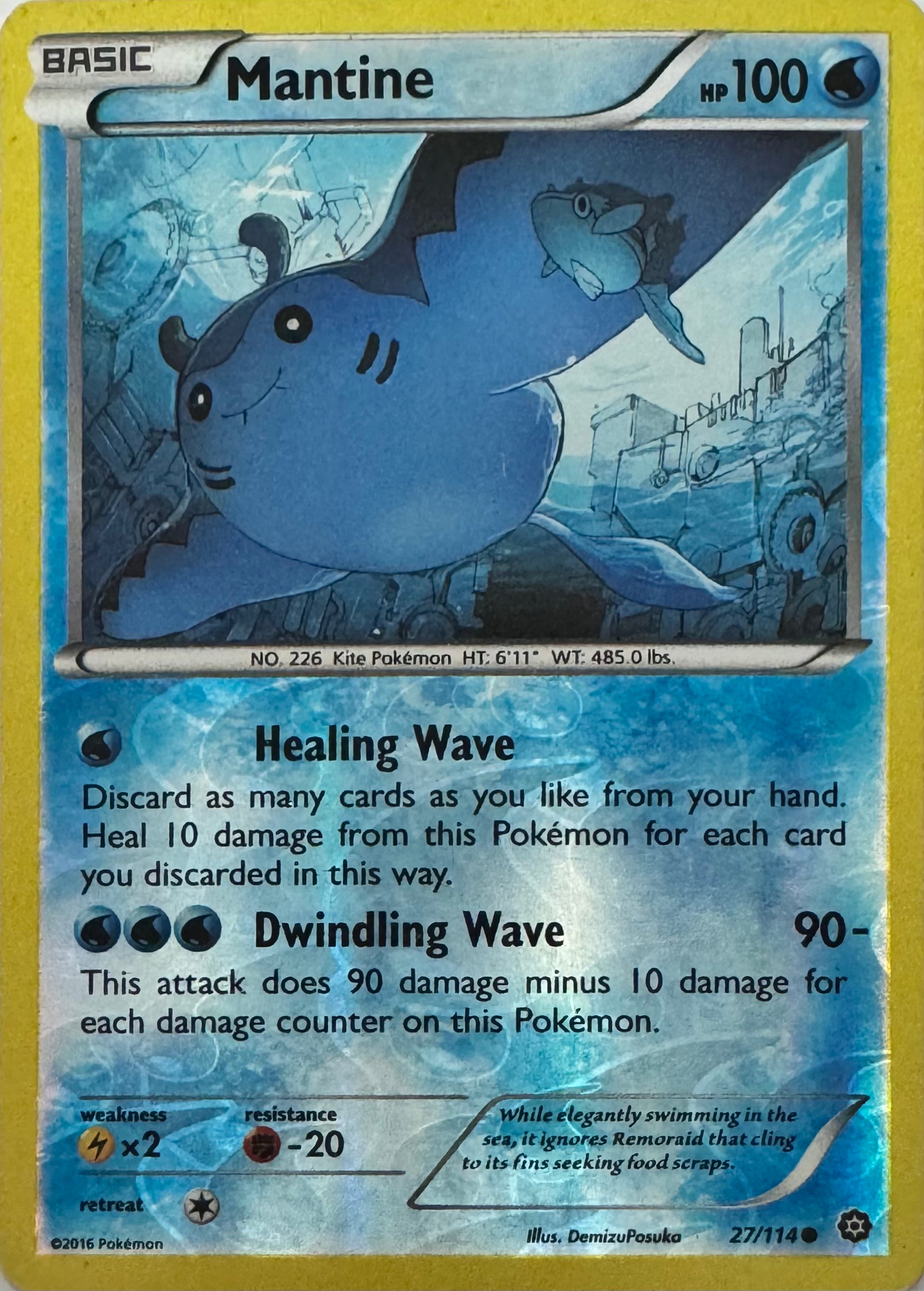 Pokemon Tcg Mantine 27/114 Reverse