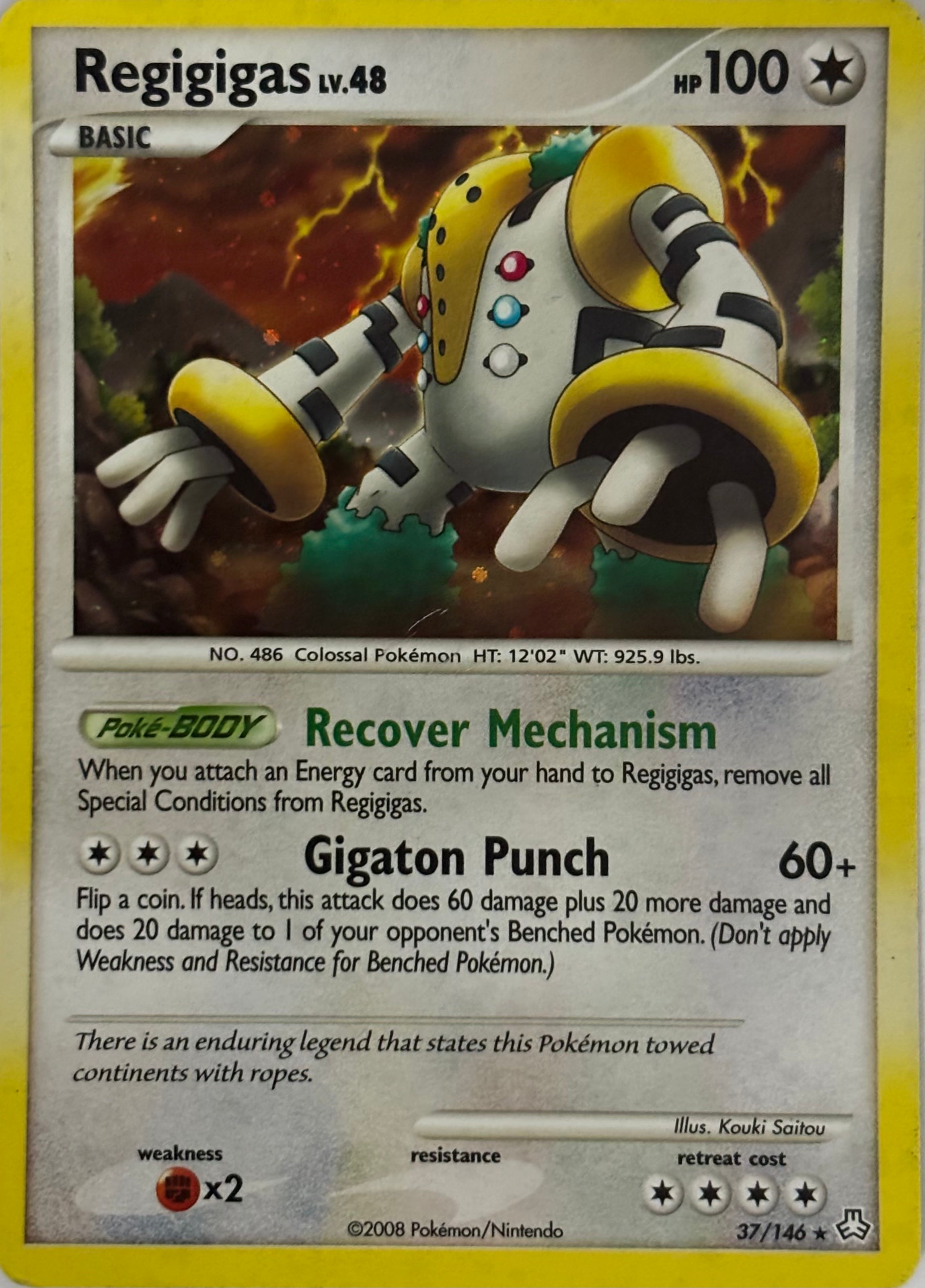 Pokemon Tcg Regigias Lv.48 37/146 Holo
