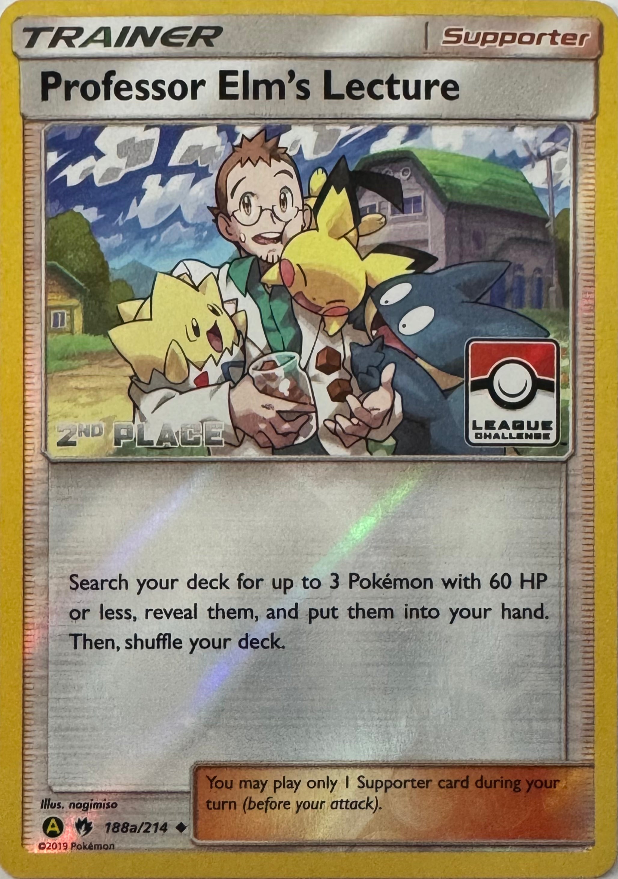 Pokemon Tcg Professor Elm's Lecture 188a/214 Reverse (Liga)(2nd Place)