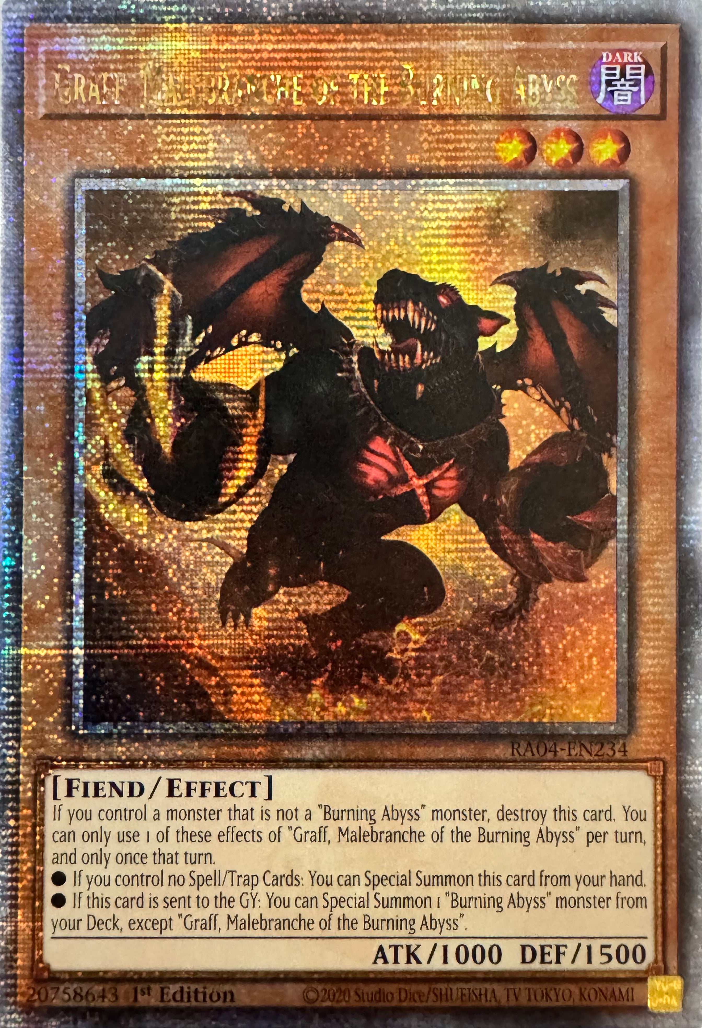 Yugioh! Graff Malebranche Of The Burning Abyss Ra04-en234 1st Edition Quarter