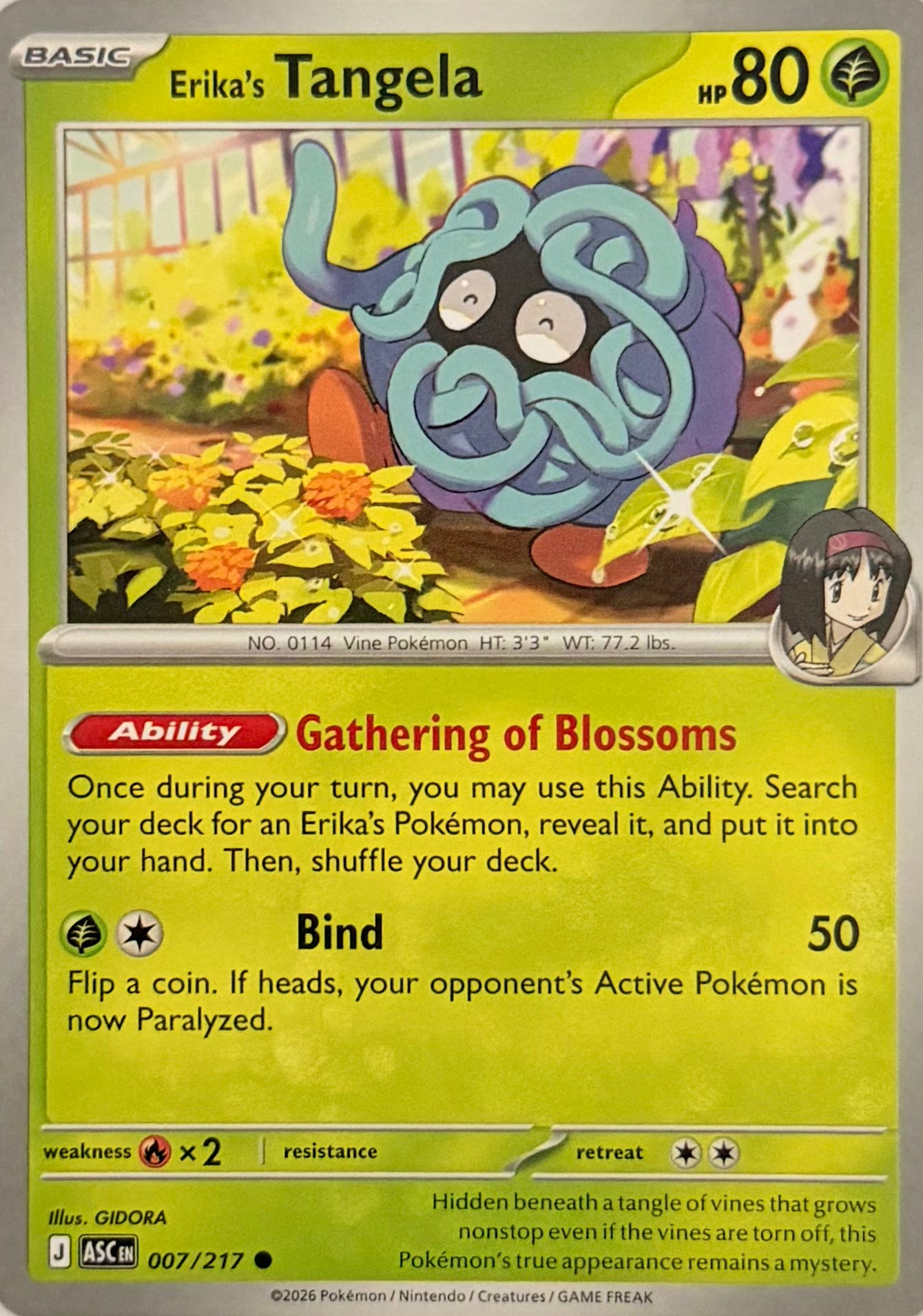 Pokemon Tcg Erika’s Tangela 007/217