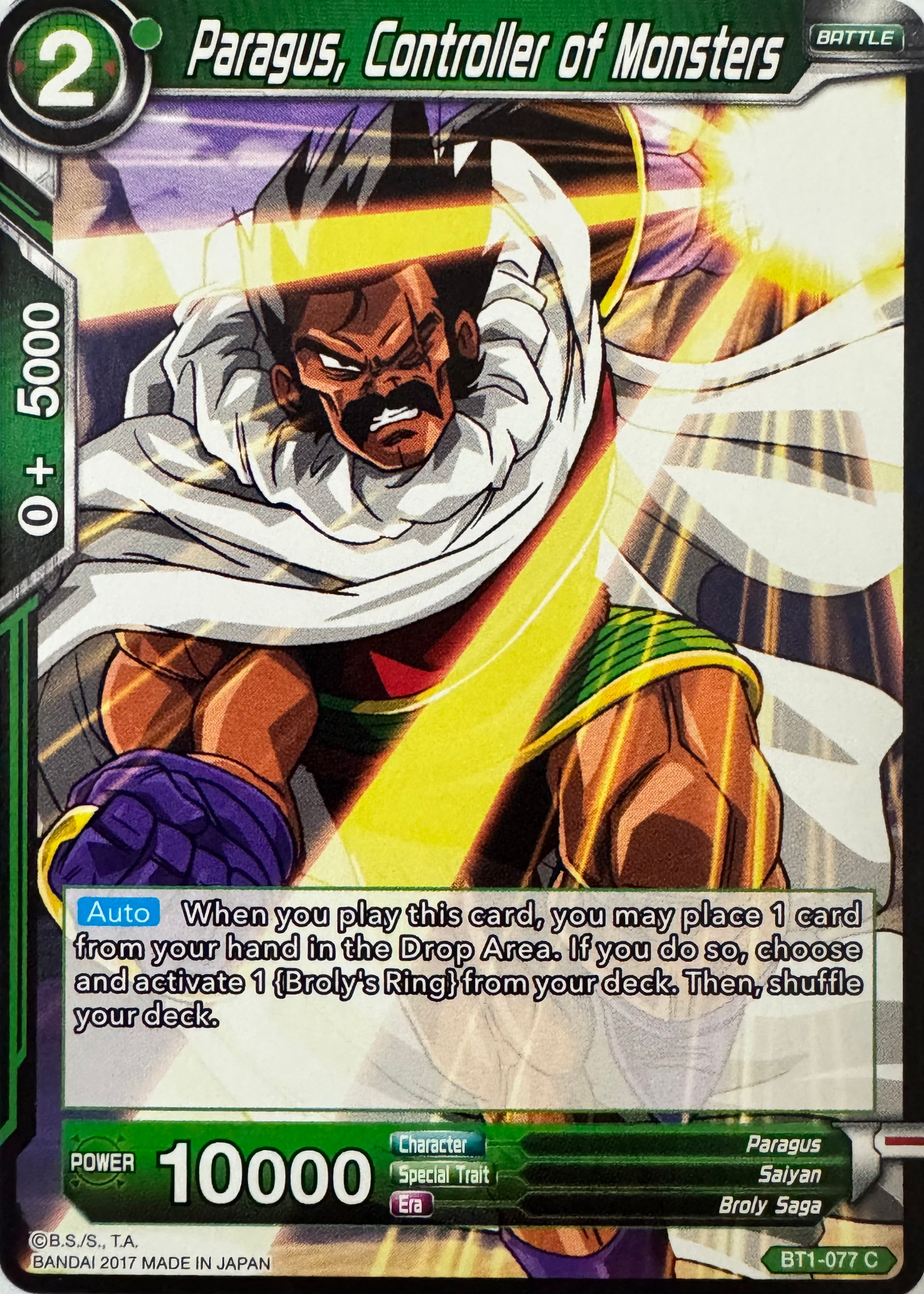 Dragon Ball Tcg Paragus, Controller Of Monsters Bt1-077