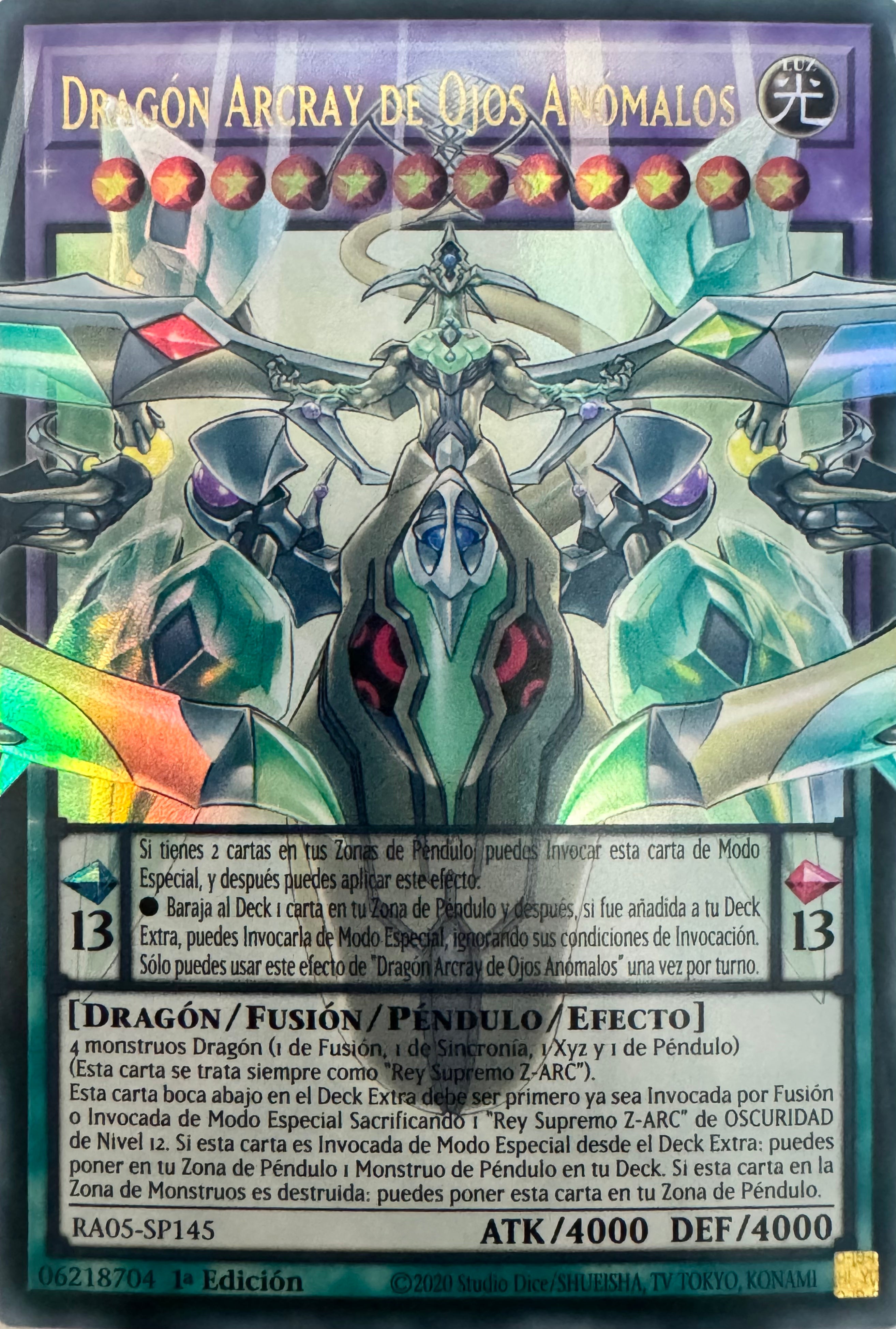 Yugioh! Dragon Arcray De Ojos Anomalos Ra05-sp145 1a Edición Ultra (Extended Art)