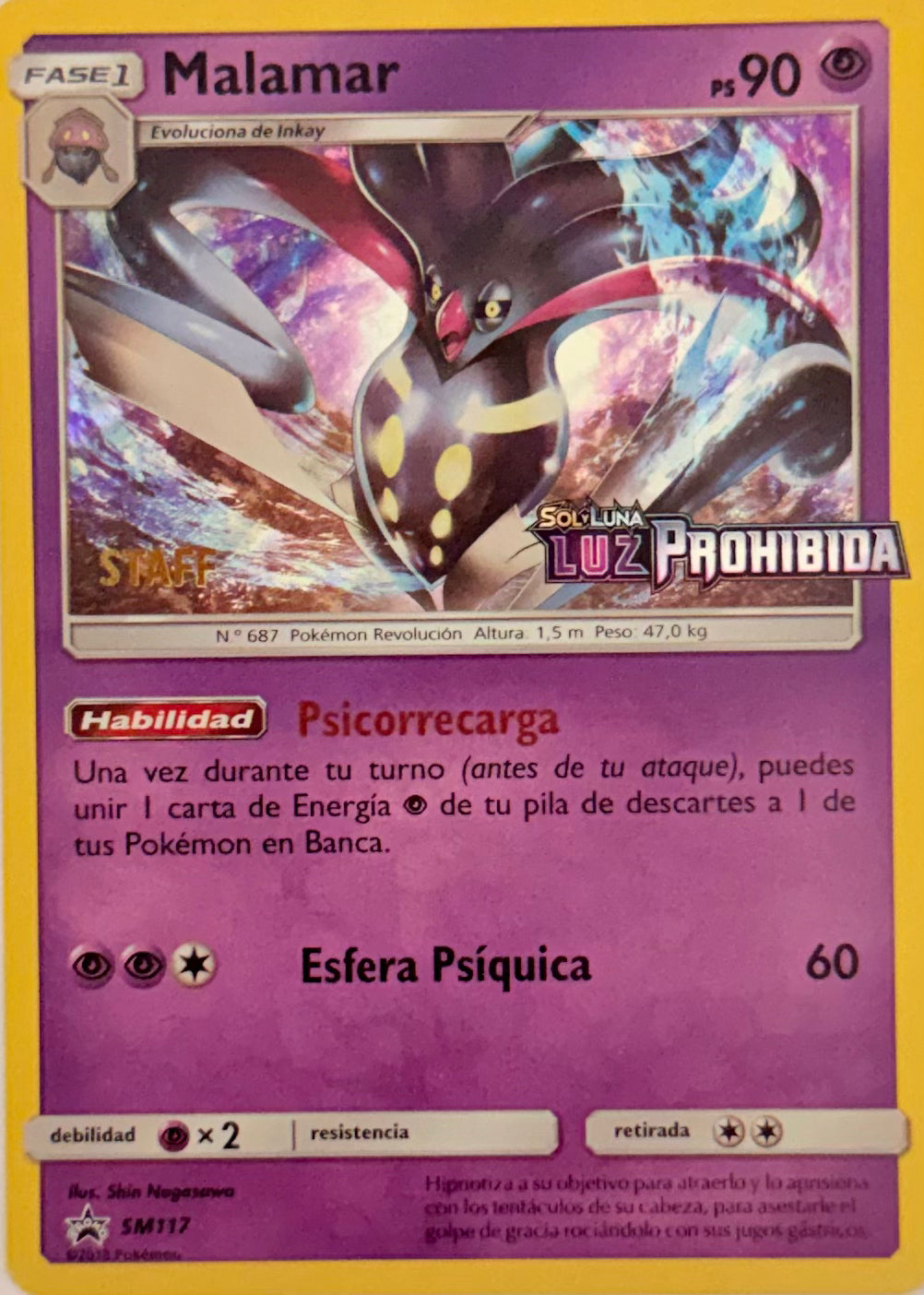 Pokemon Tcg Malamar SM117 Staff (Español)