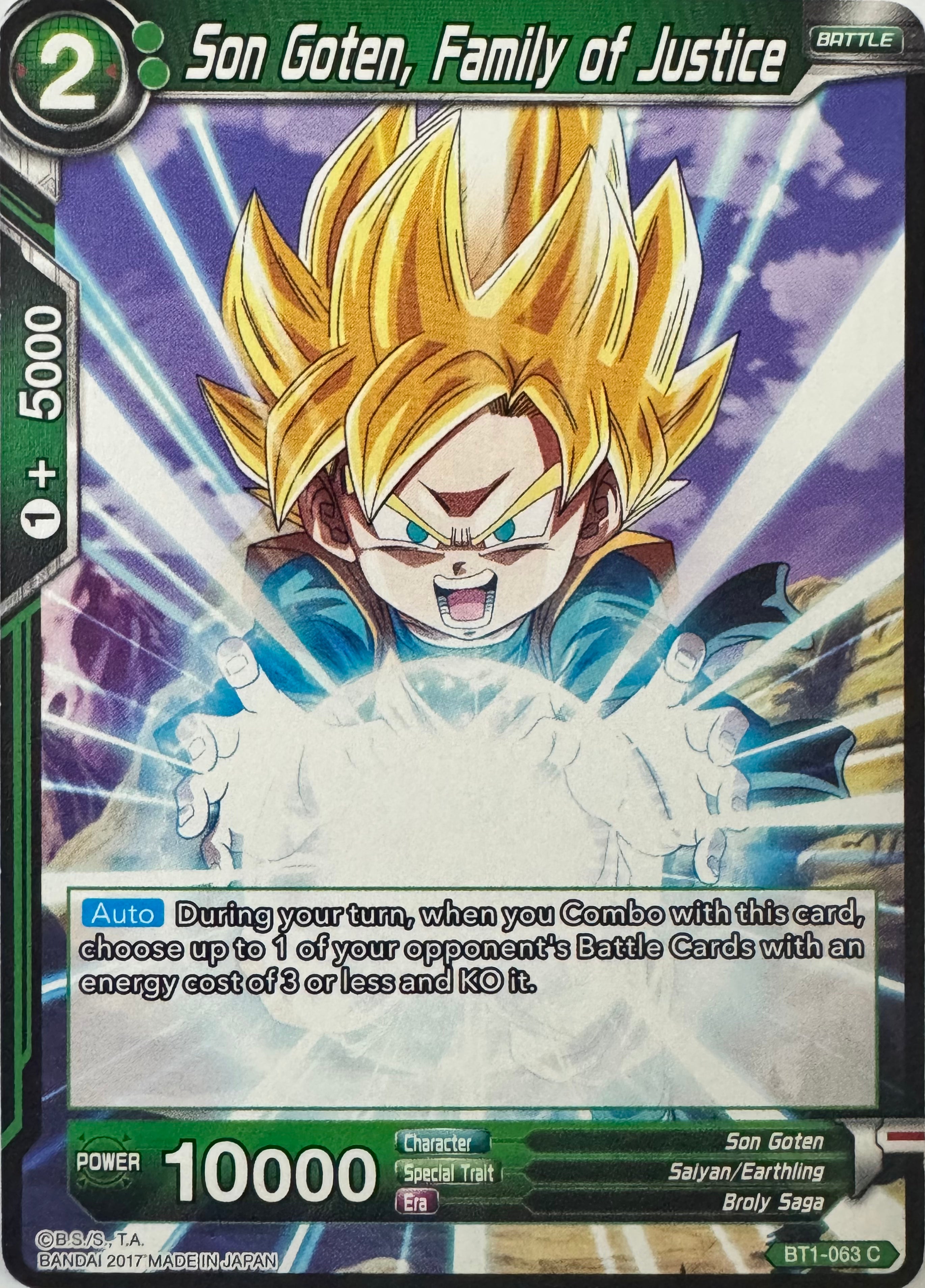 Dragon Ball Tcg Son Goten, Family Of Justice Bt1-063