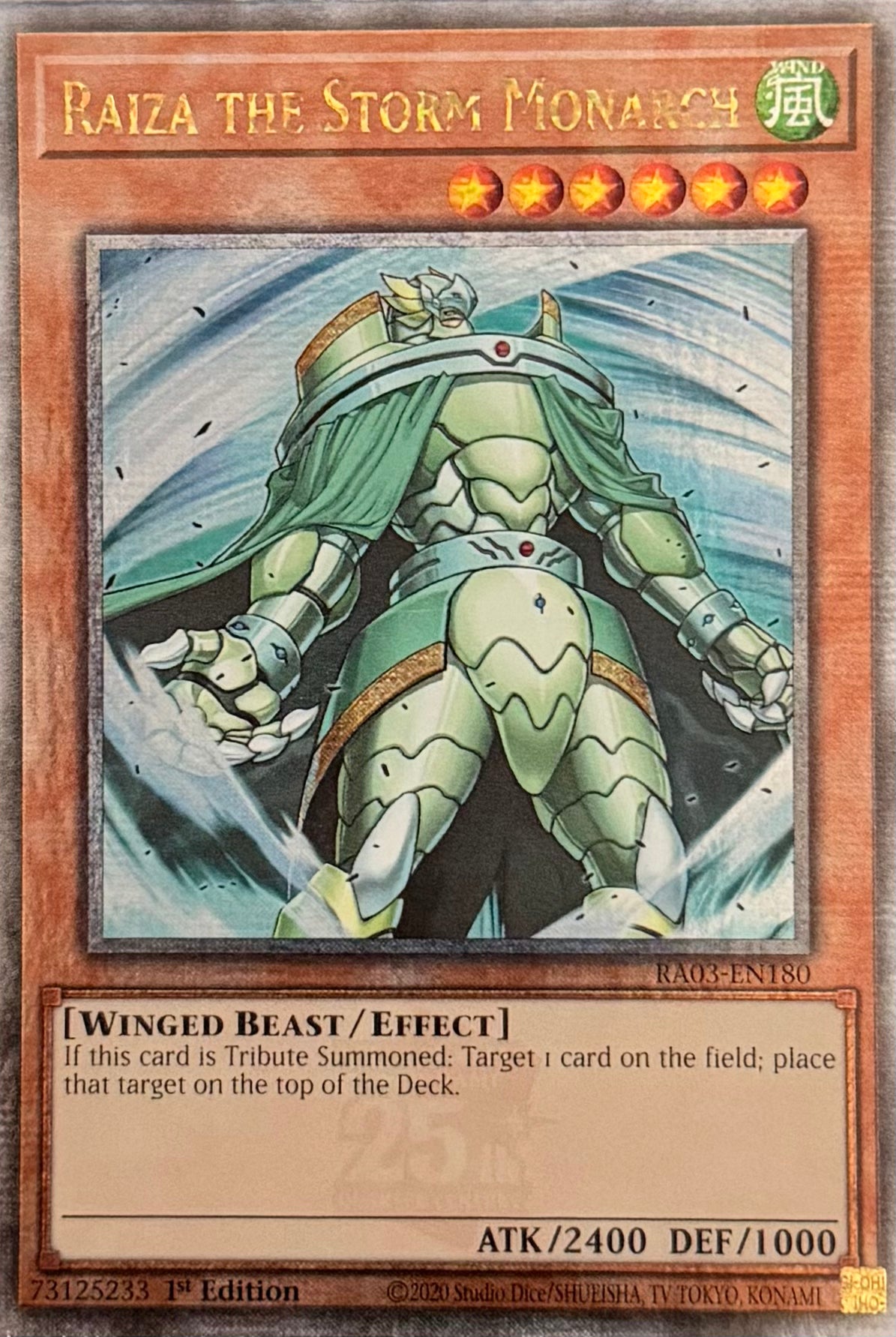 Yugioh! Raiza The Storm Monarch RA03-EN180 Quarter Century