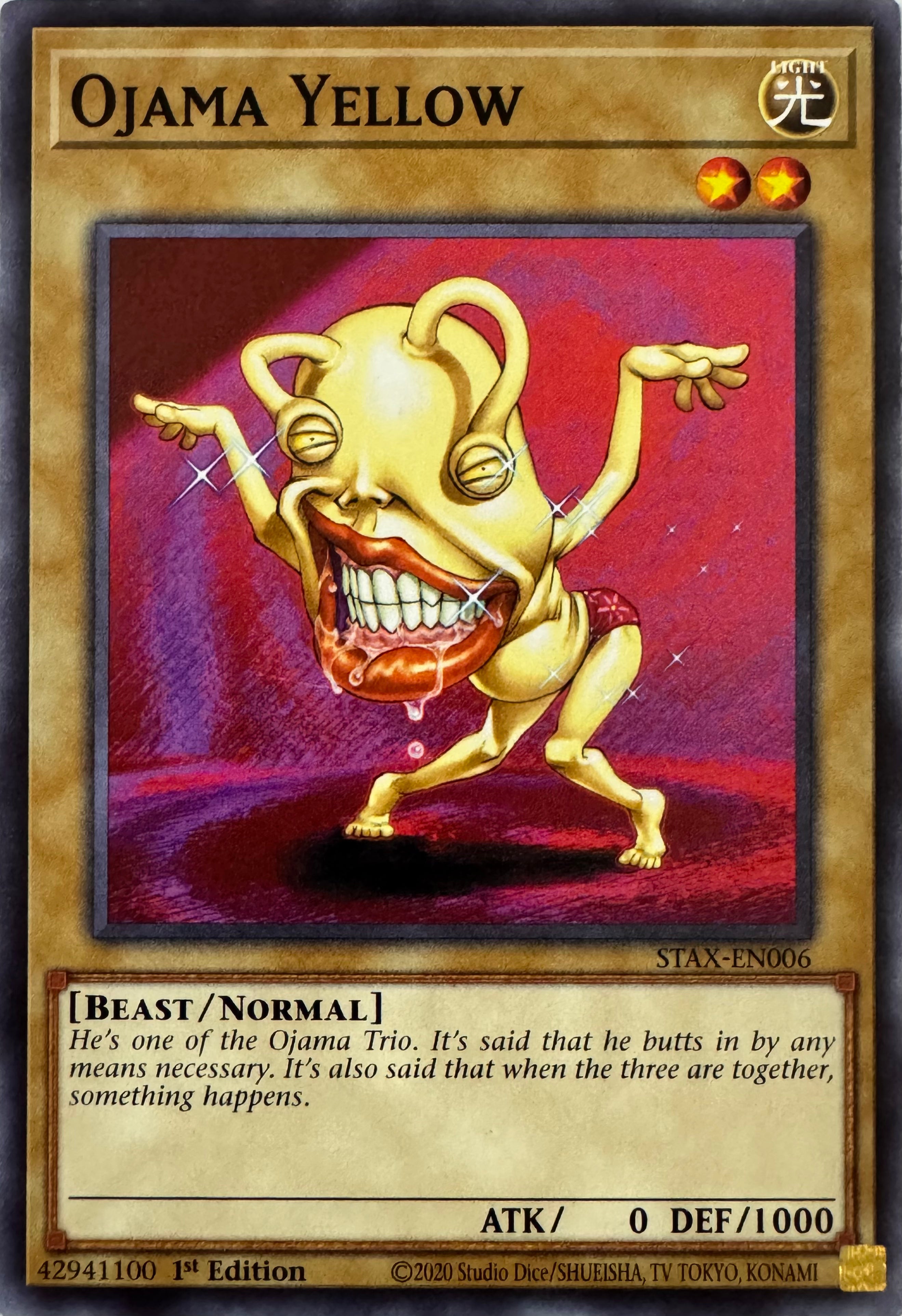 Yugioh! Ojama Yellow Stax-en006 1st Edition