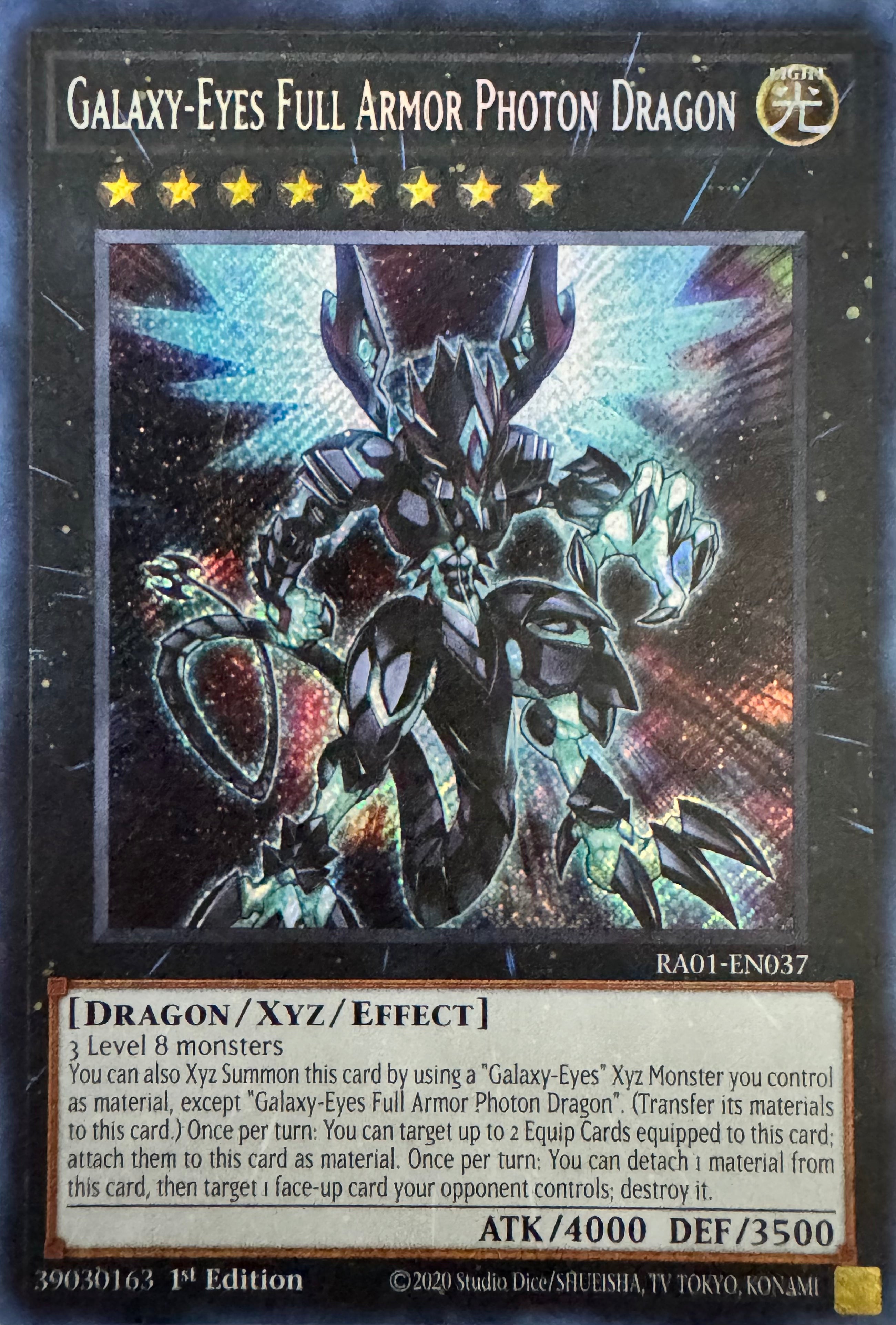 Yugioh! Galaxy-Eyes Full Armor Photom Dragon Ra01-en037 1st Edition Secret