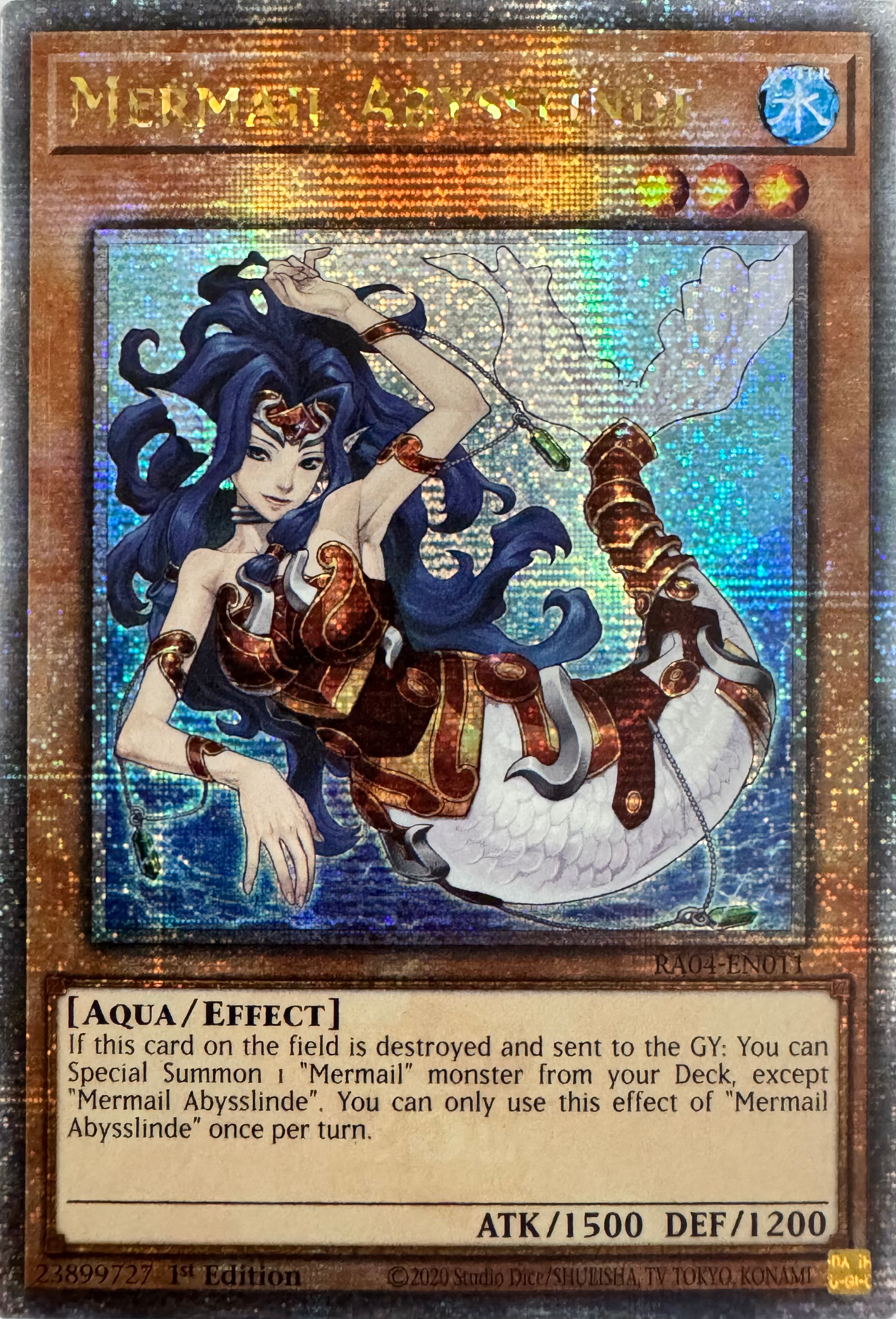 Yugioh! Mermail Abysslinde Ra04-en011 1st Edition Quarter