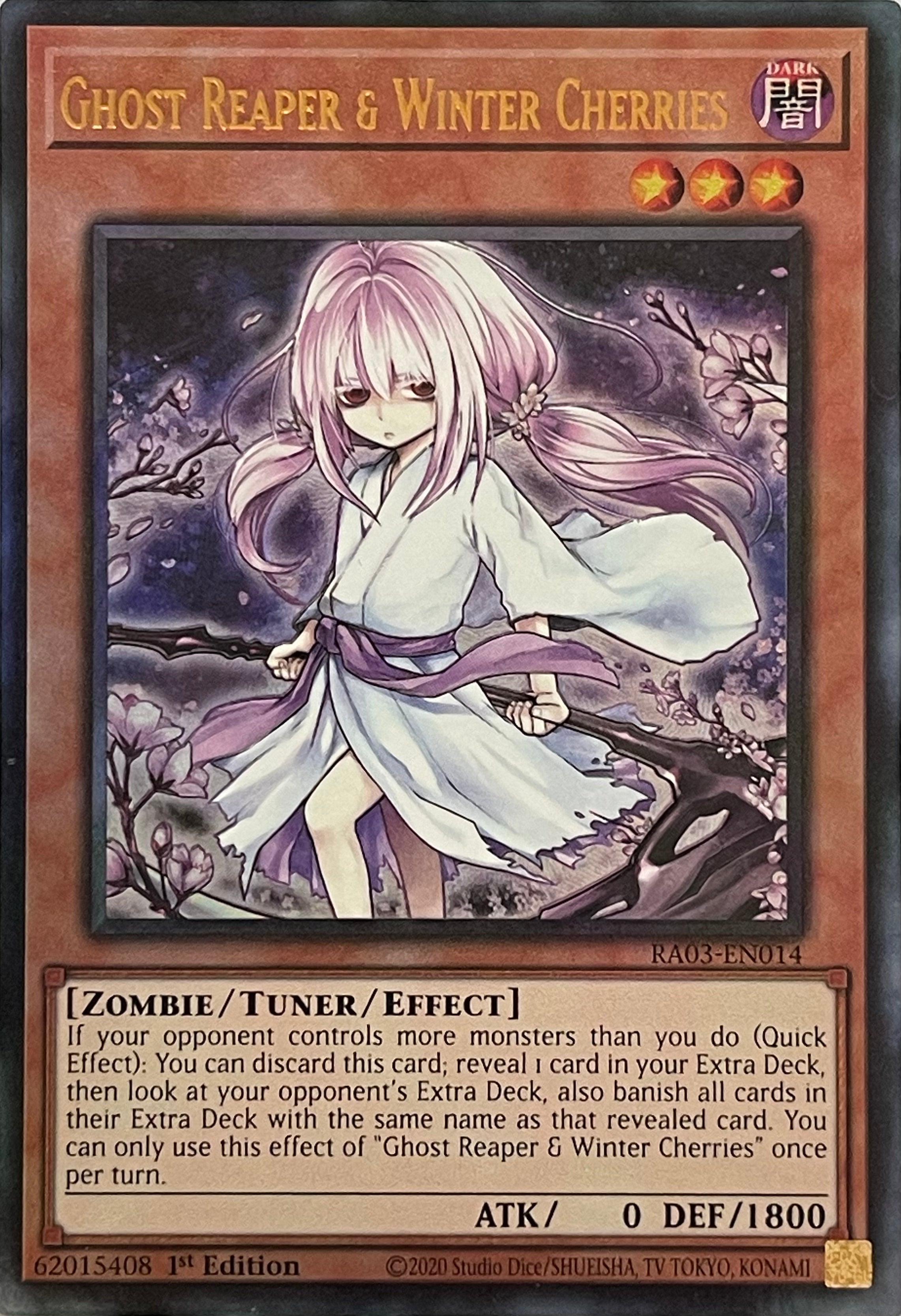 Yugioh! Ghost Reaper & Winter Cherries RA03-EN014 1st Edition (Alternate Art) Ultimate