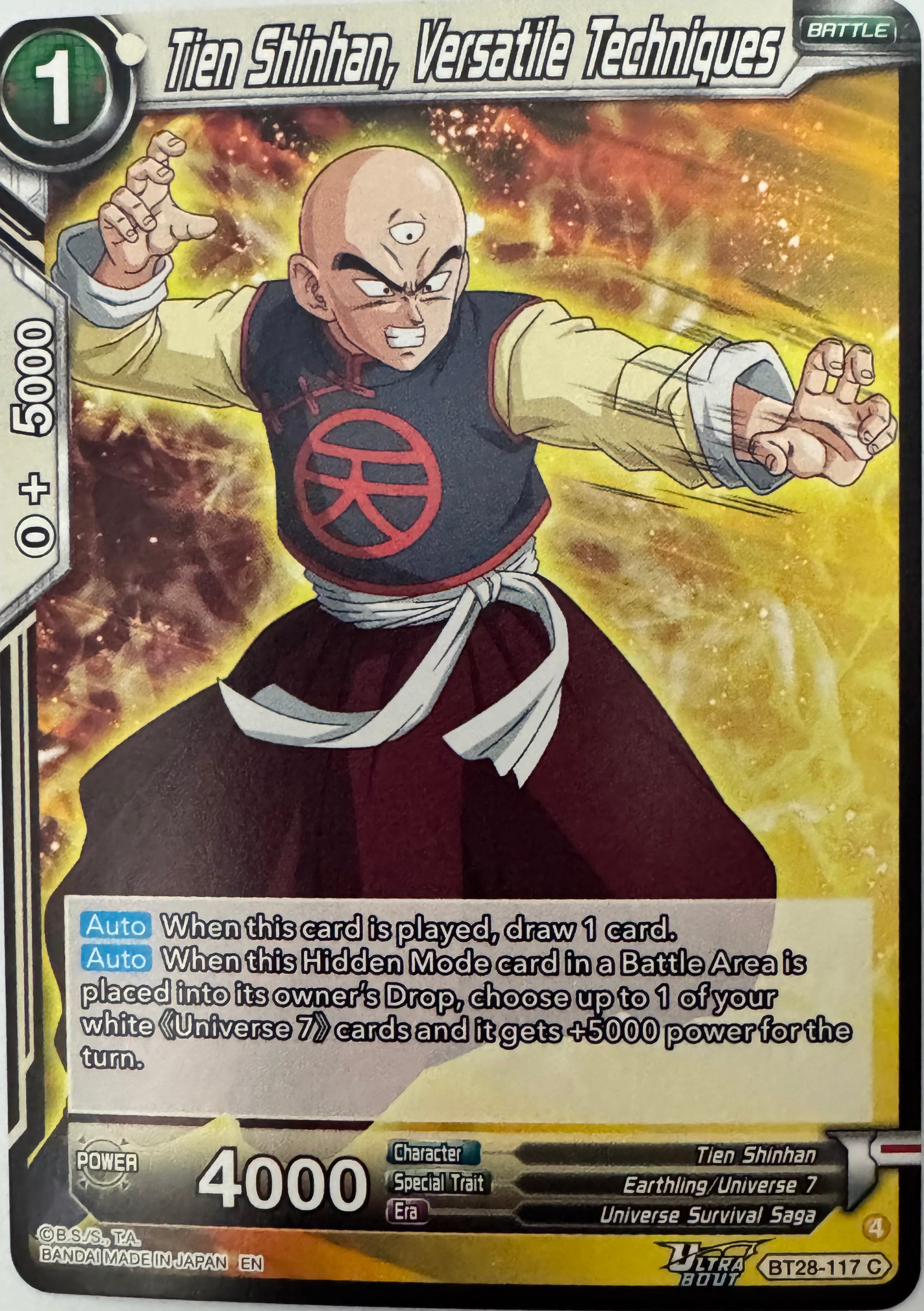 Dragon ball tcg Tien Shinhan, Versatile Techniques BT28-117