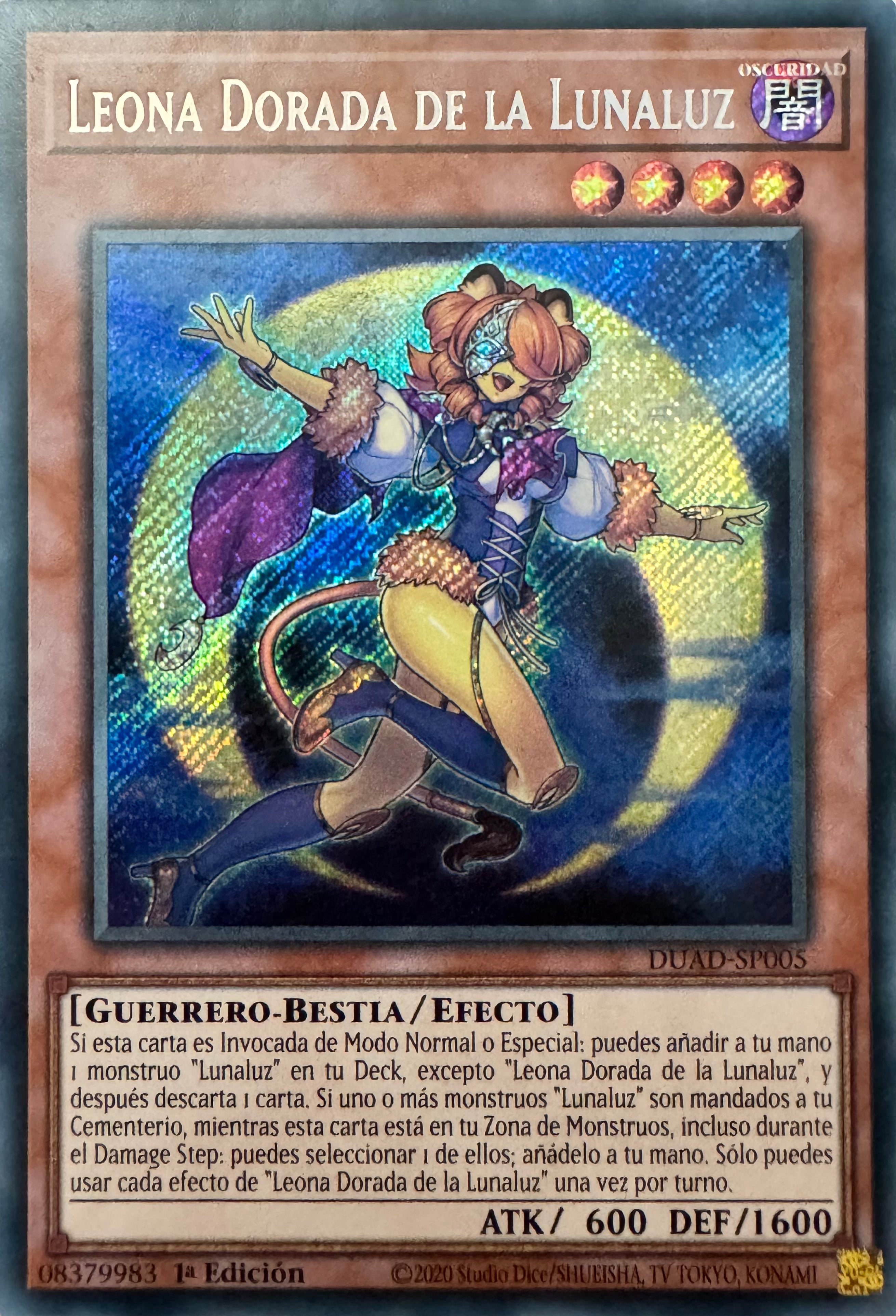Yugioh! Leona Dorada De La Lunaluz Duad-sp005 1a Edición Secret
