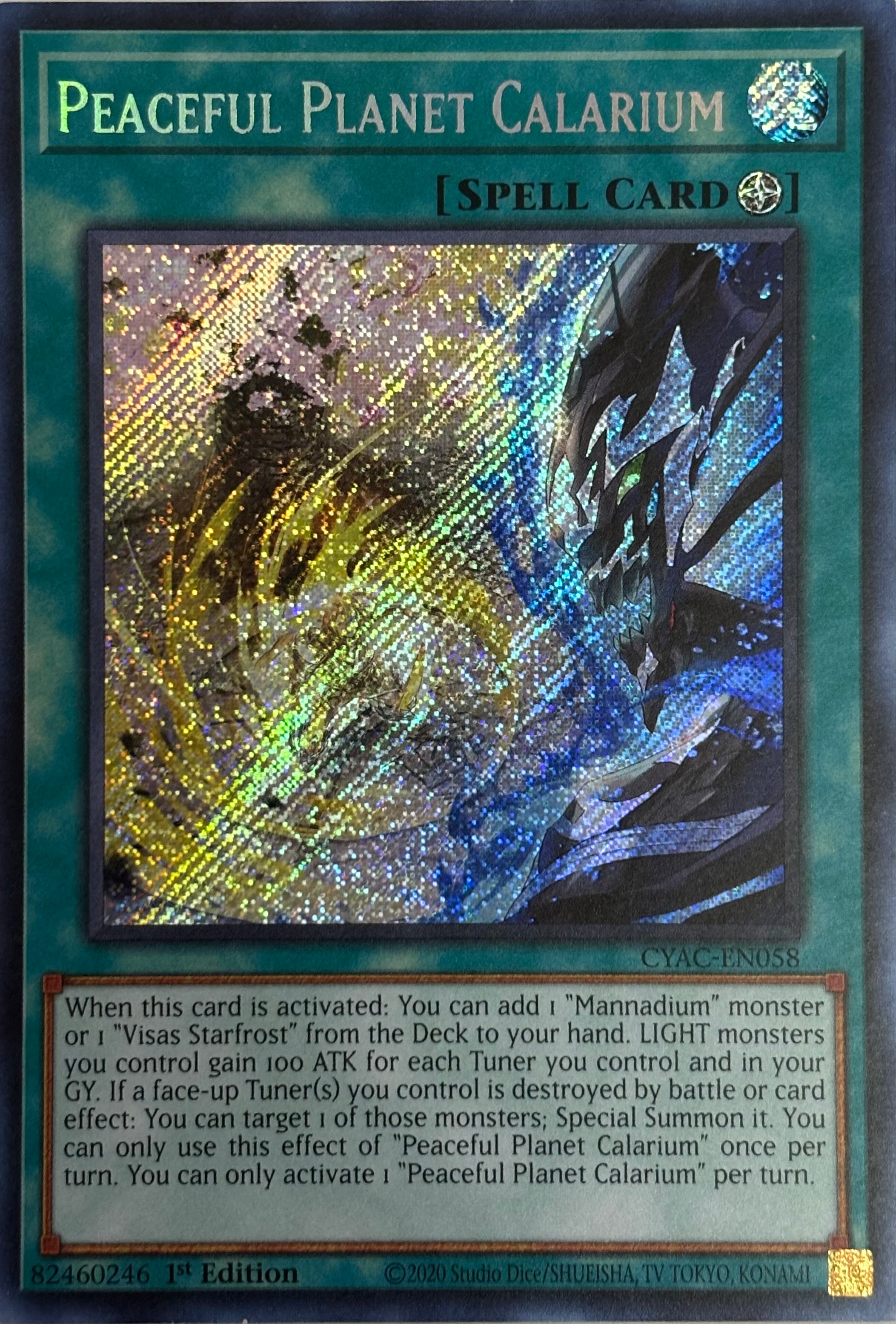 Yugioh! Tcg Peaceful Planet Calarium CYAC-EN058 1st Edition Secret