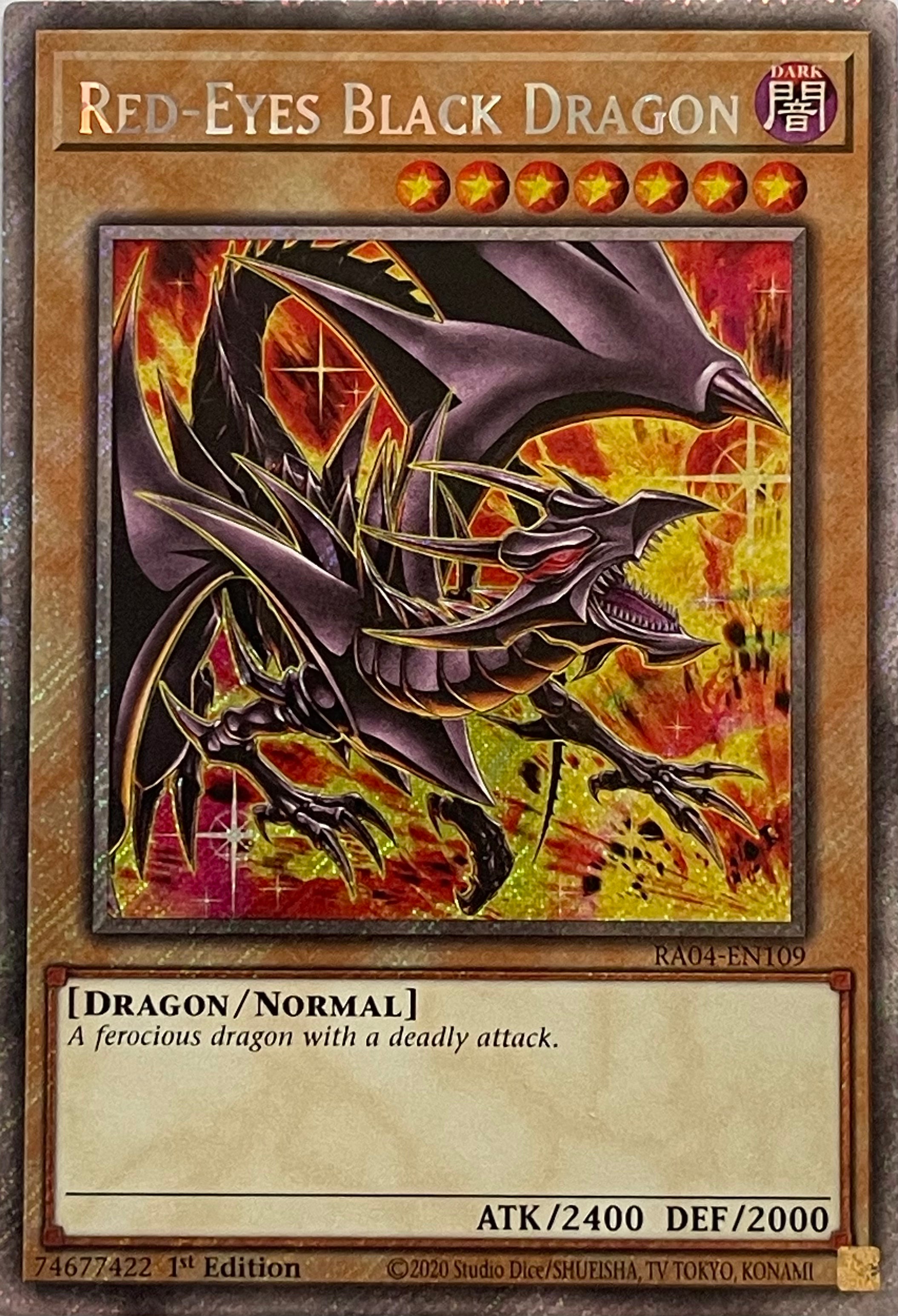 Yugioh! Red-Eyes Black Dragon RA04-EN109 (8th Art) 1st Edition Platinum