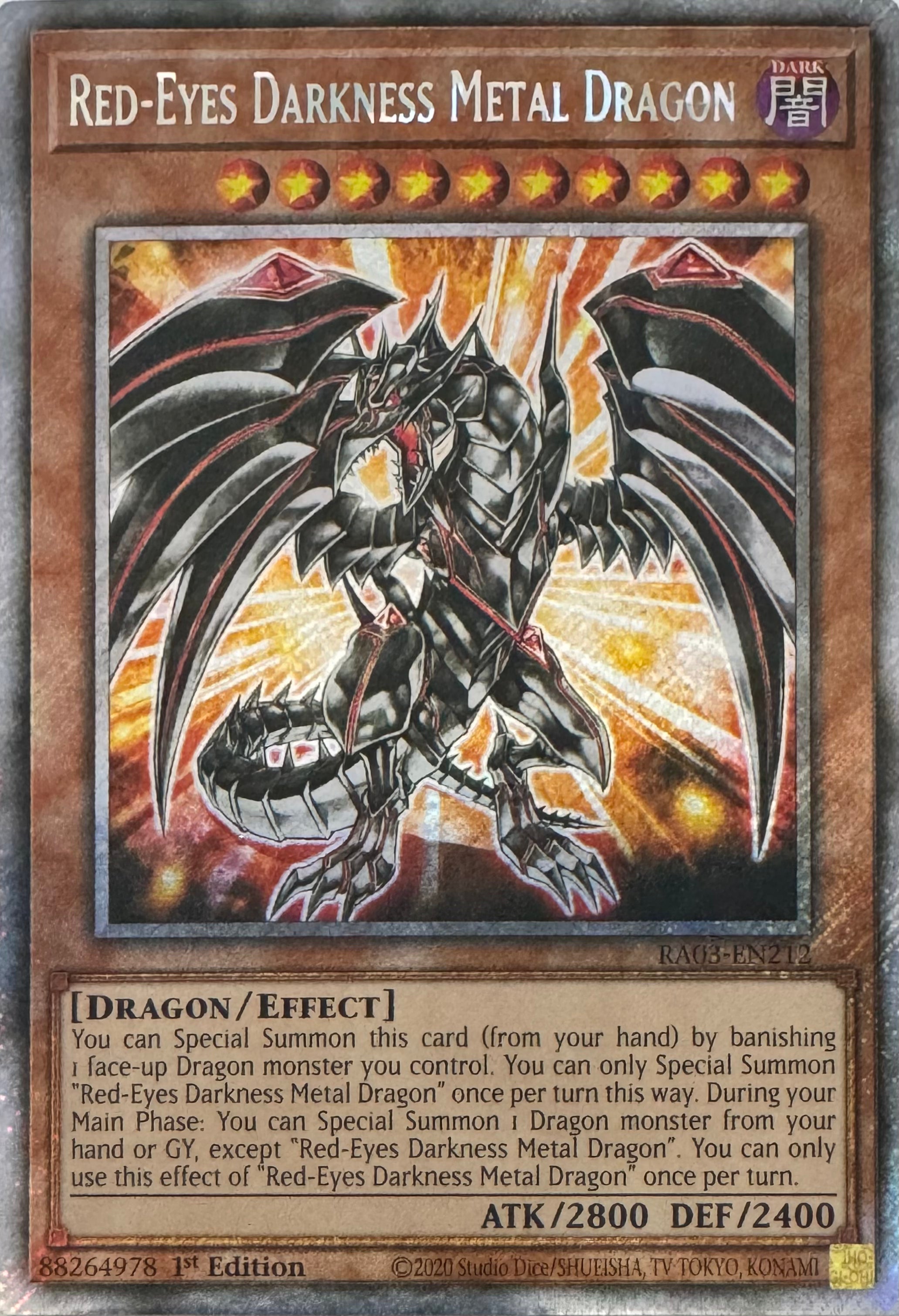 Pokemon Tcg Red-Eyes Darkness Metal Dragon Ra03-en212 1st Edition Platinum