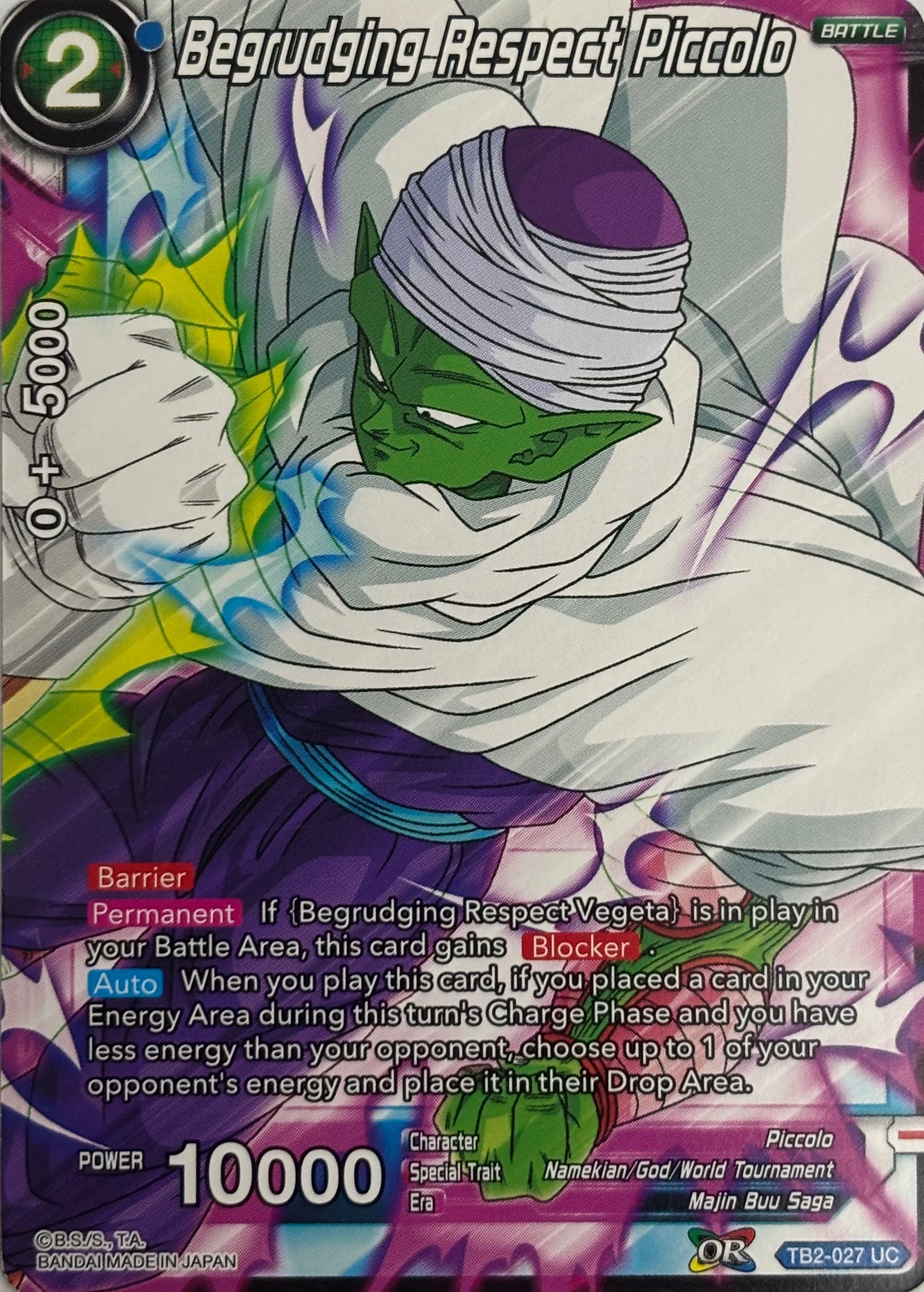 Dragon Ball Tcg Begrudging Respect Piccolo TB2-027