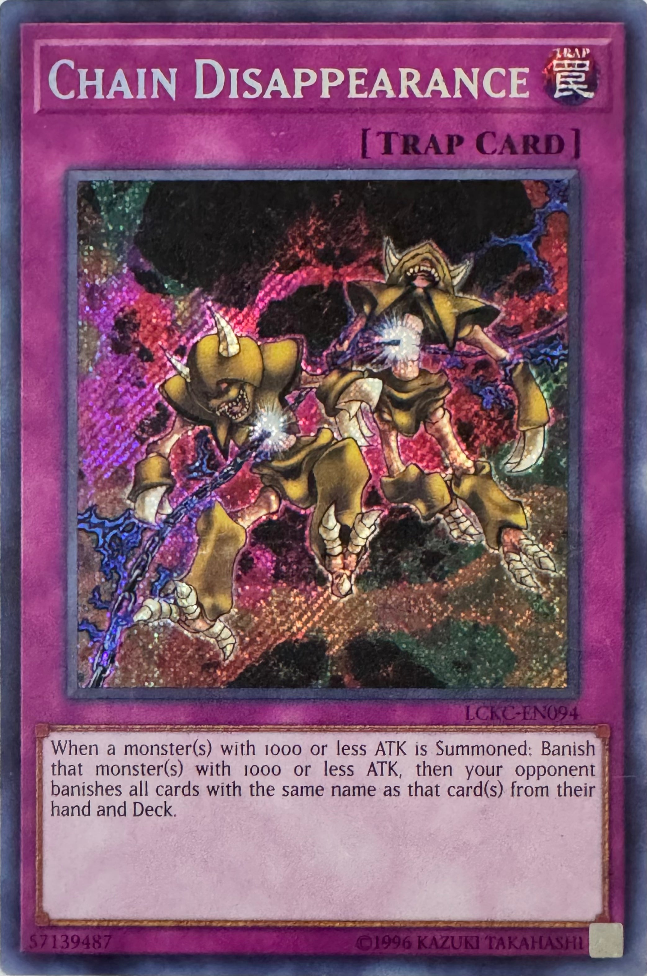 Yugioh! Chain Disappearance Lckc-en094 Secret