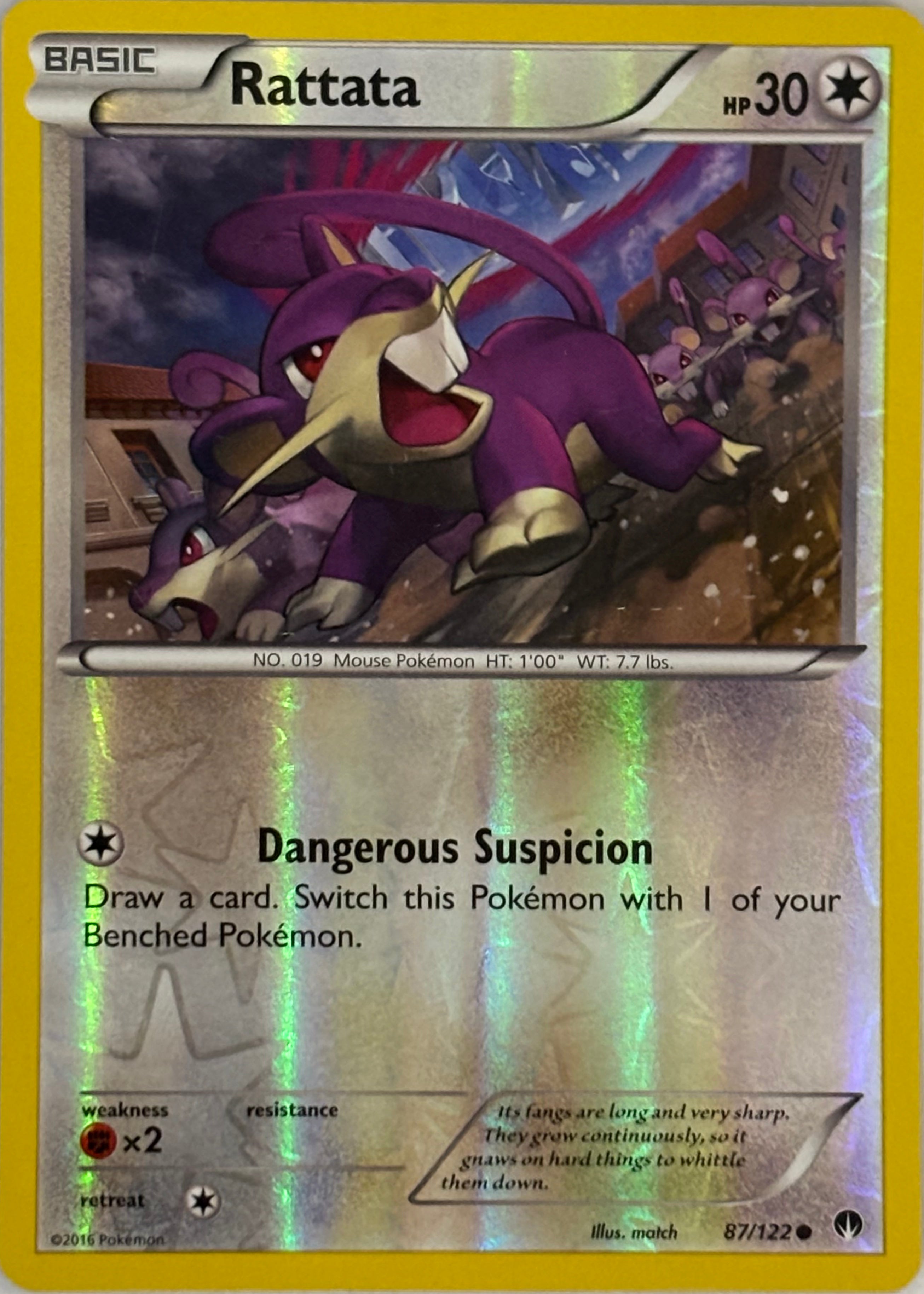 Pokemon Tcg Rattata 87/122 Reverse