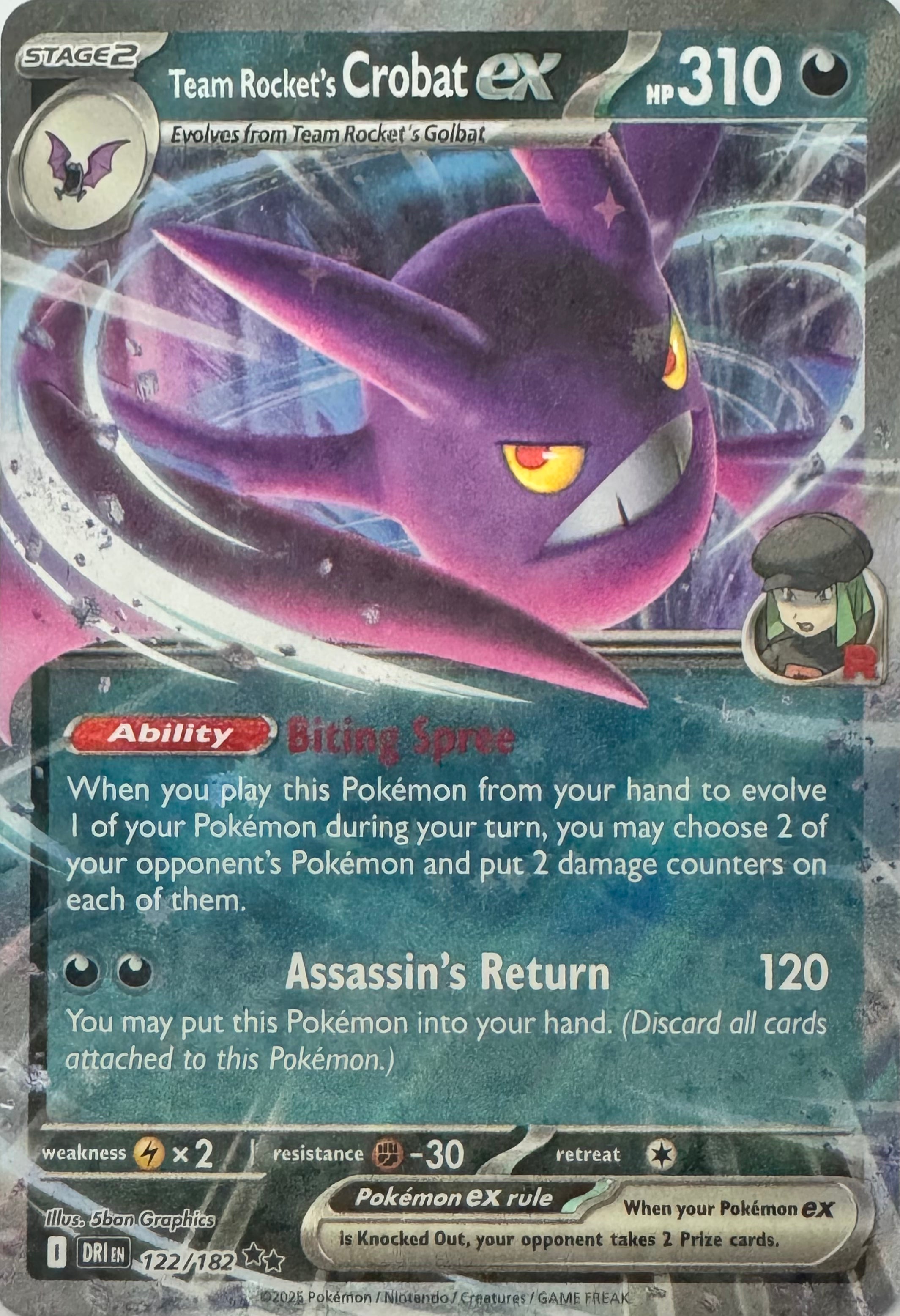 Pokemon Tcg Team Rocket’s Crobat Ex 122/182