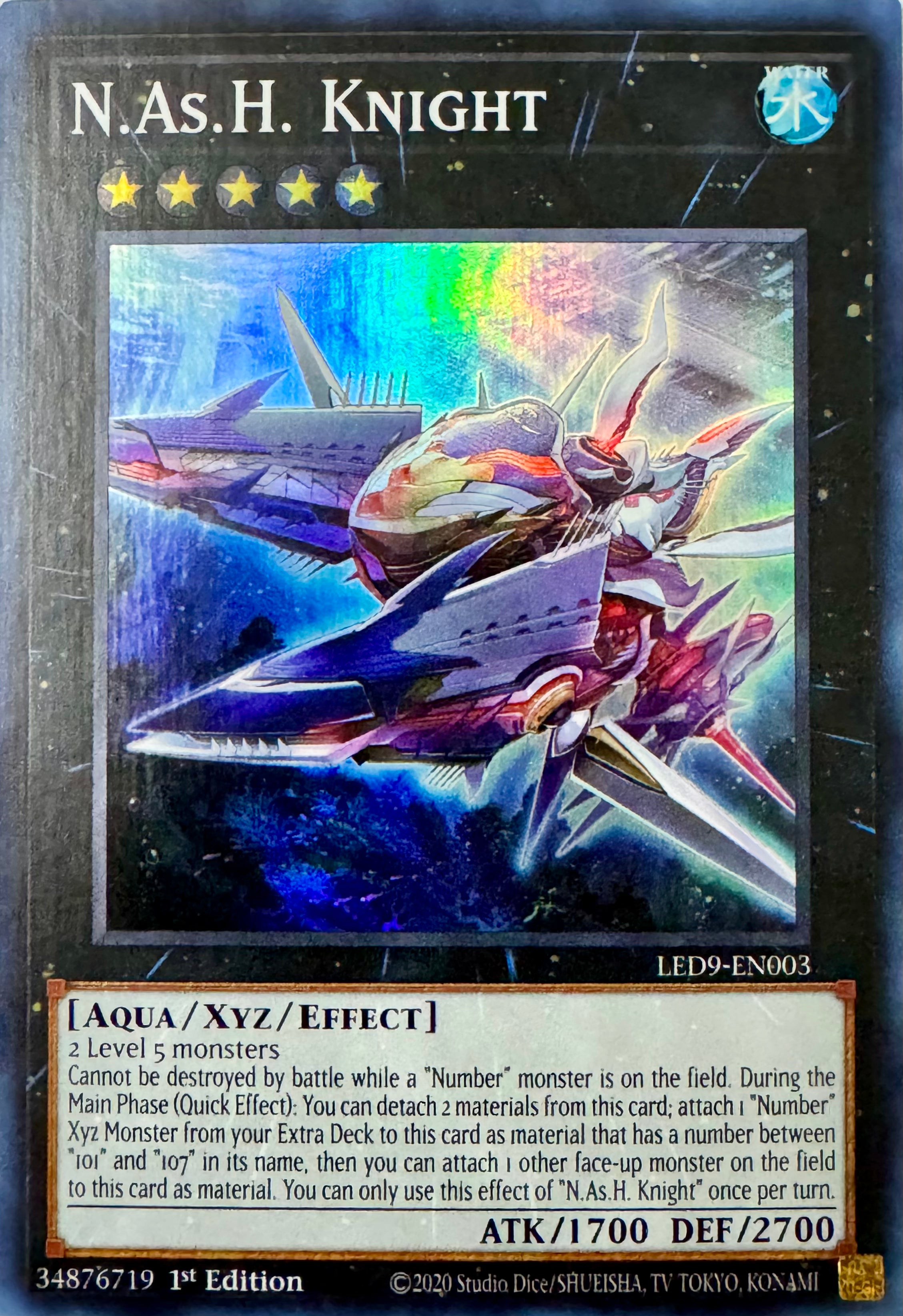 Yugioh! N.as.h Knight Led9-en003 Super Rare 1st Edition