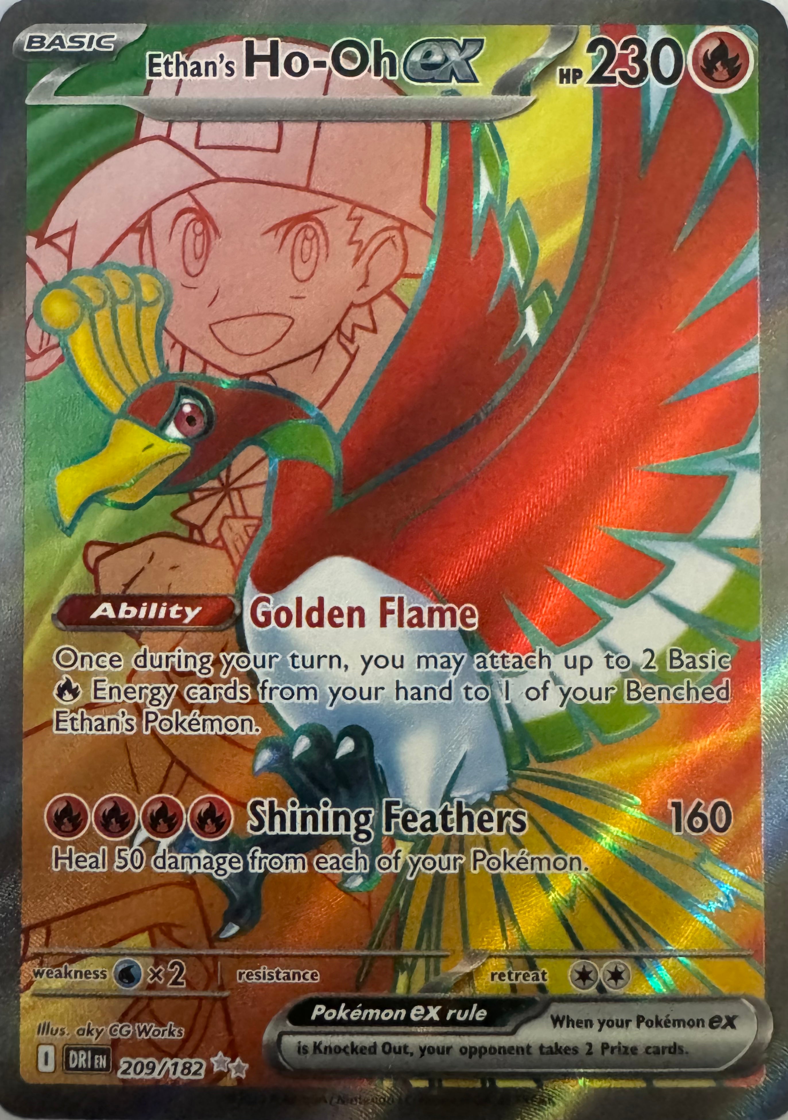 Pokemon Tcg Ethan’s Ho-oh Ex 209/182 Full Art
