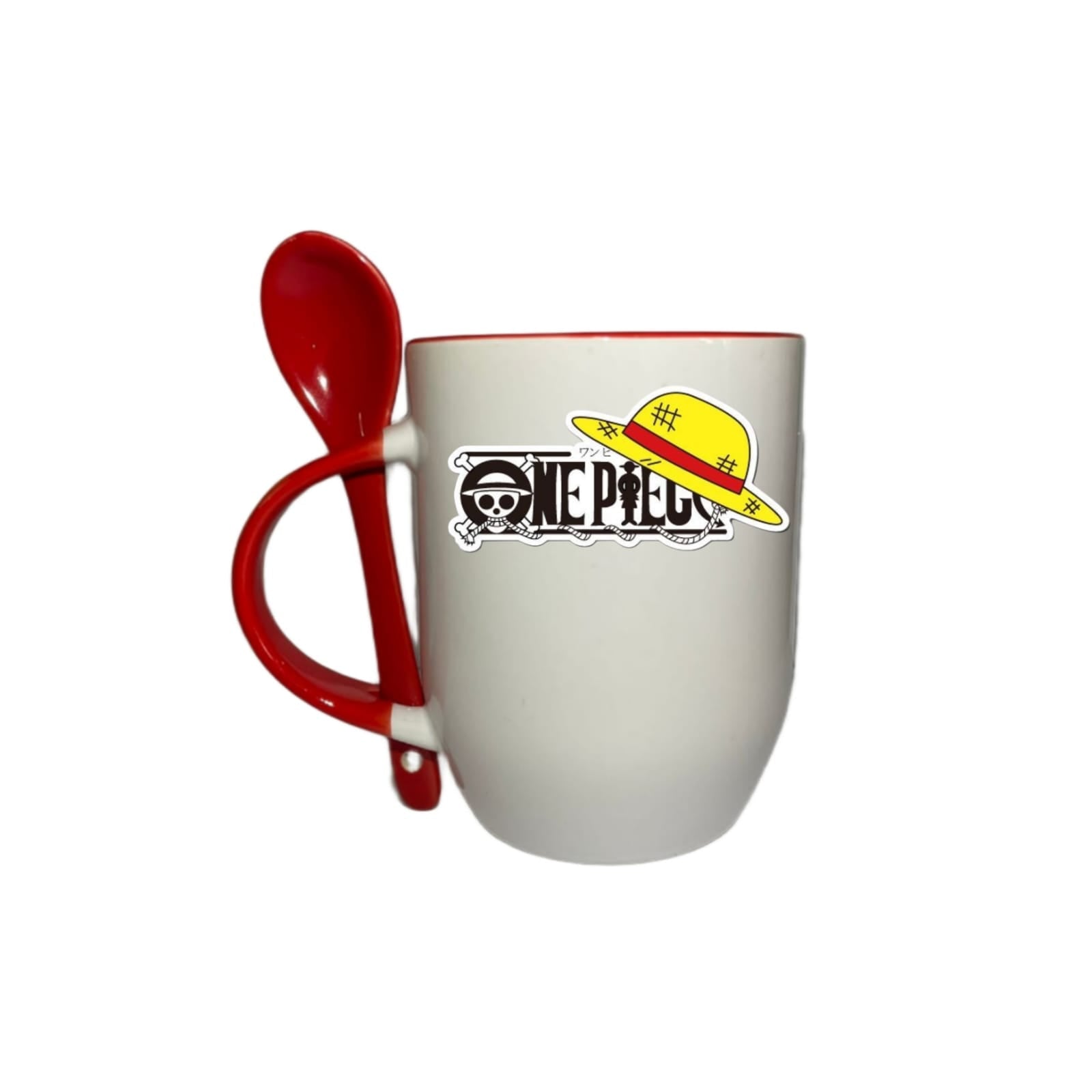 Taza Con Cuchara Rojo One Piece