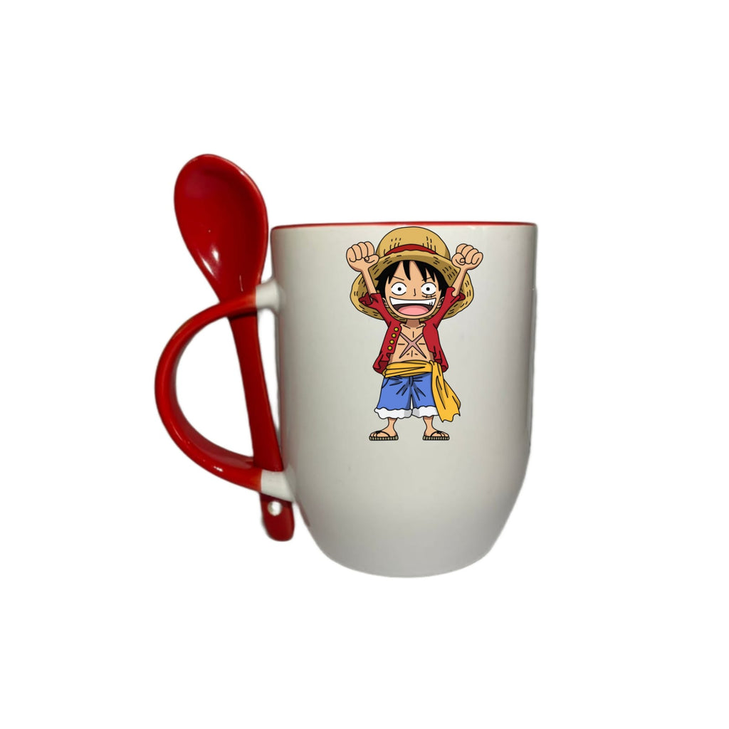 Taza Con Cuchara Rojo Loofy