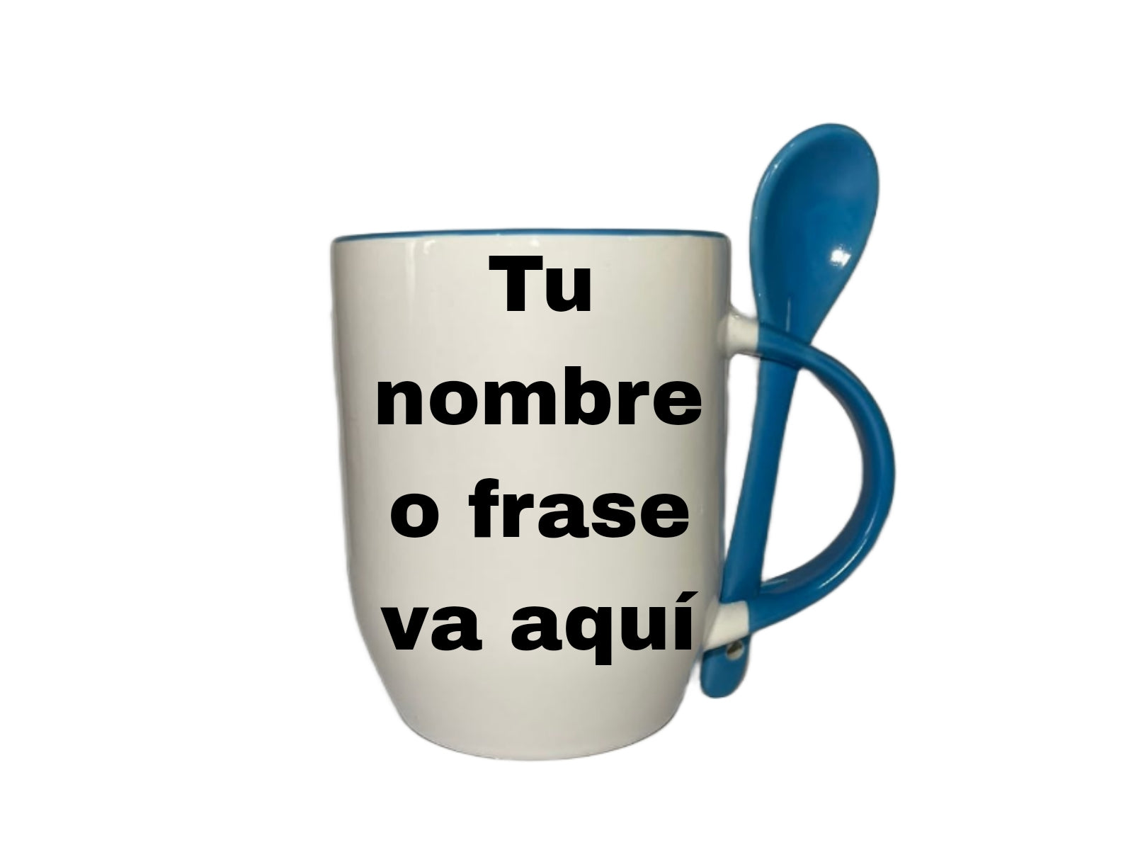 Taza Con Cuchara Azul Celeste Princesa Cenicienta