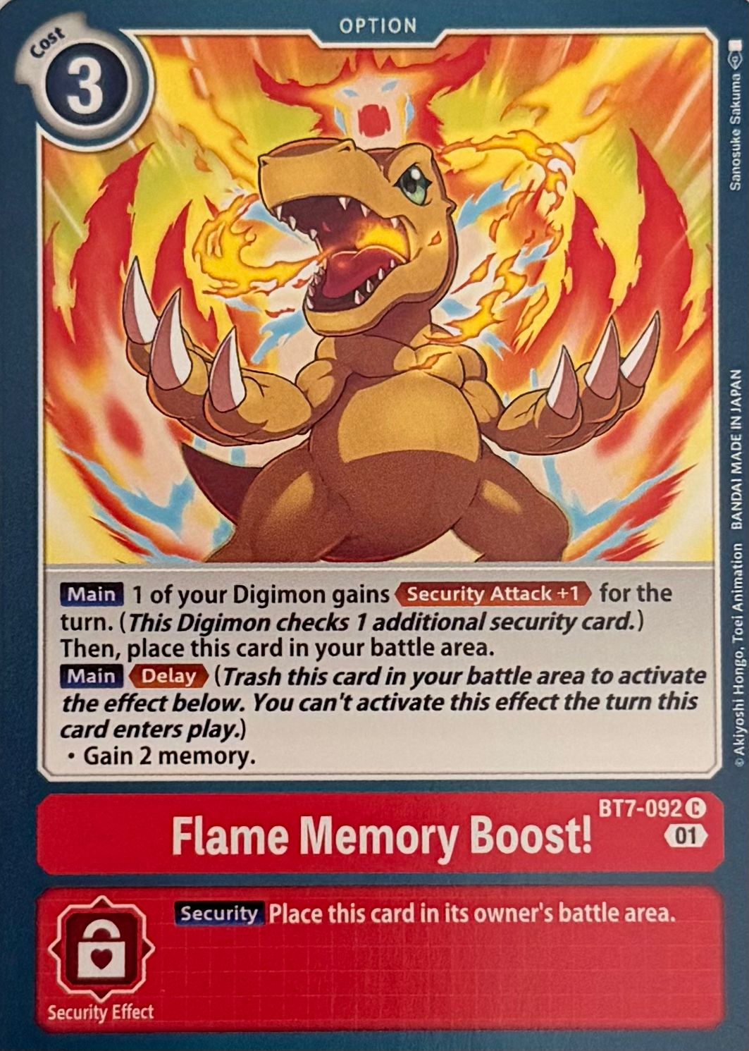 Digimon Tcg Flame Memory Boost! Bt7-092