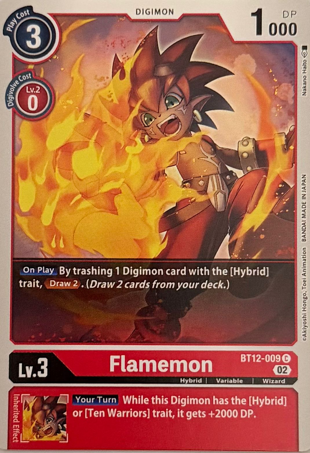 Digimon Tcg Flamemon Bt12-009