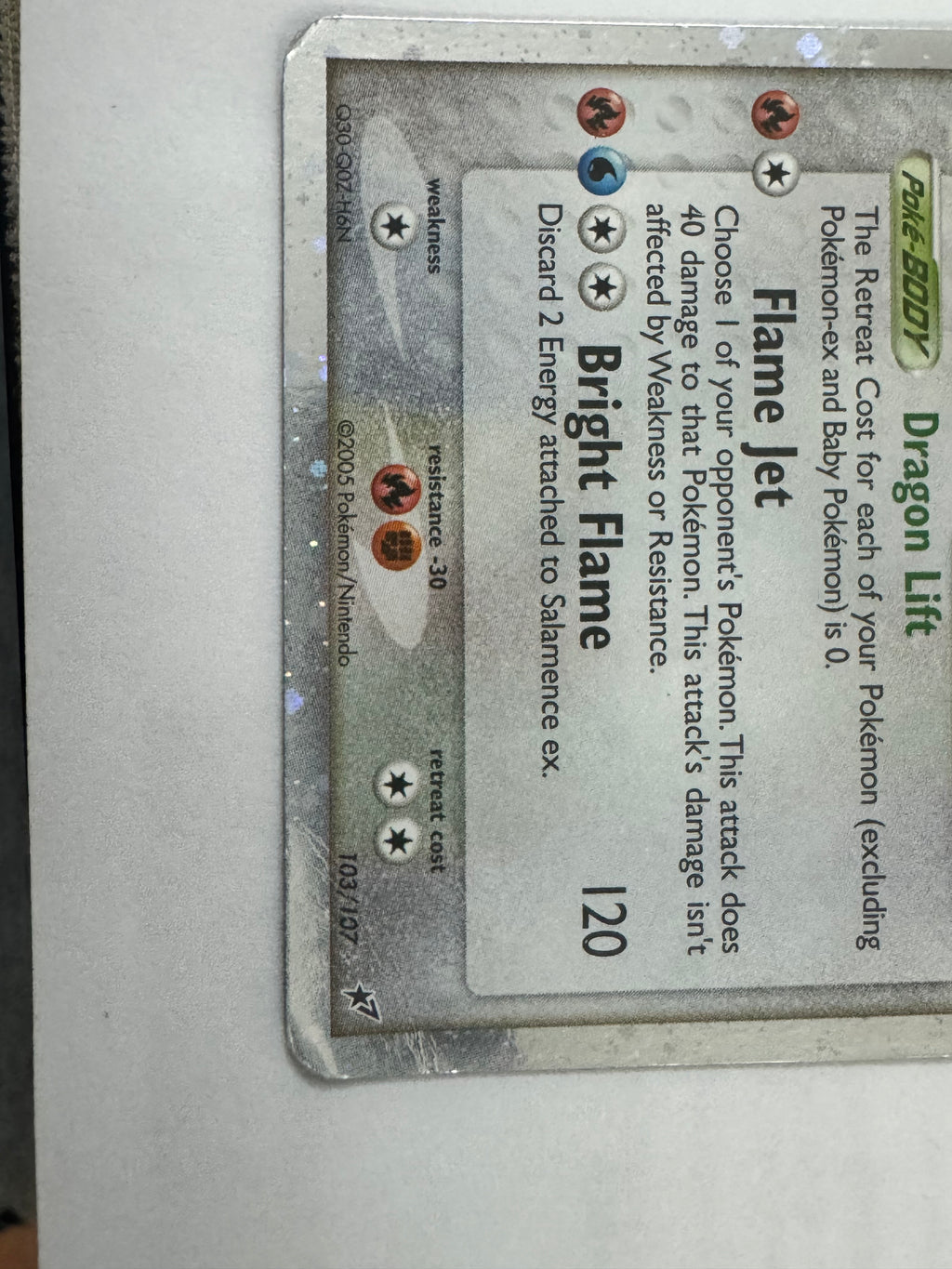 Pokemon Tcg Salamance Ex 103/107 Holo (DMG)