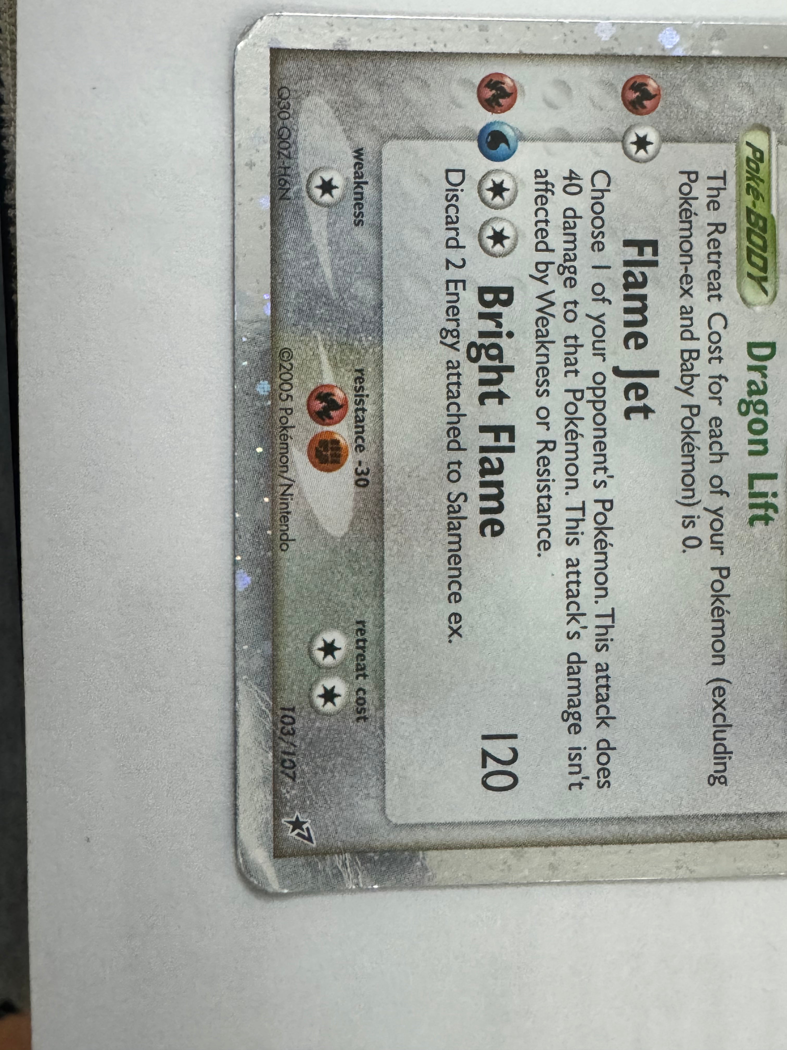 Pokemon Tcg Salamance Ex 103/107 Holo (DMG)