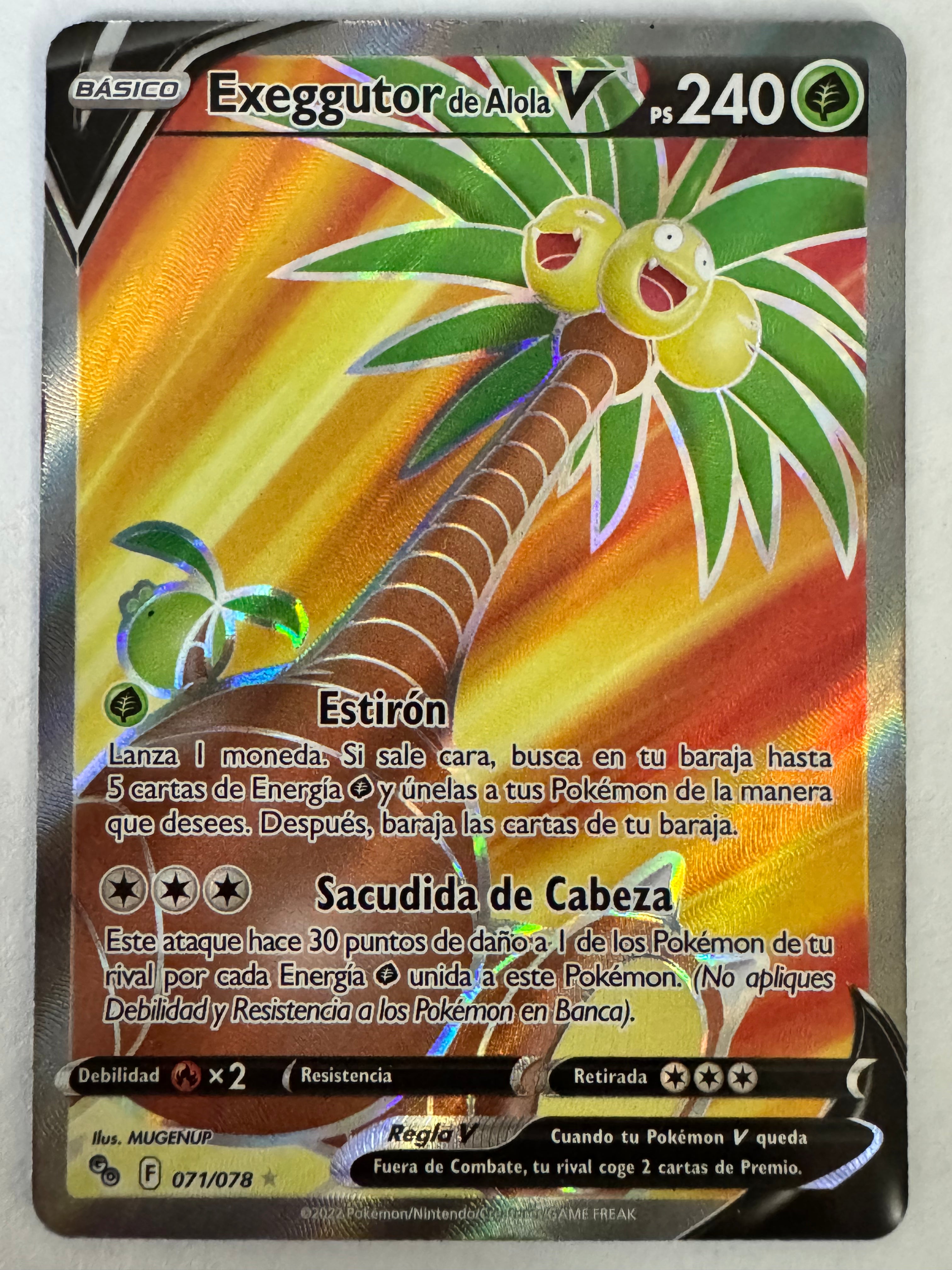 Pokemon Tcg Exeggutor De Alola V 071/078 (Español)