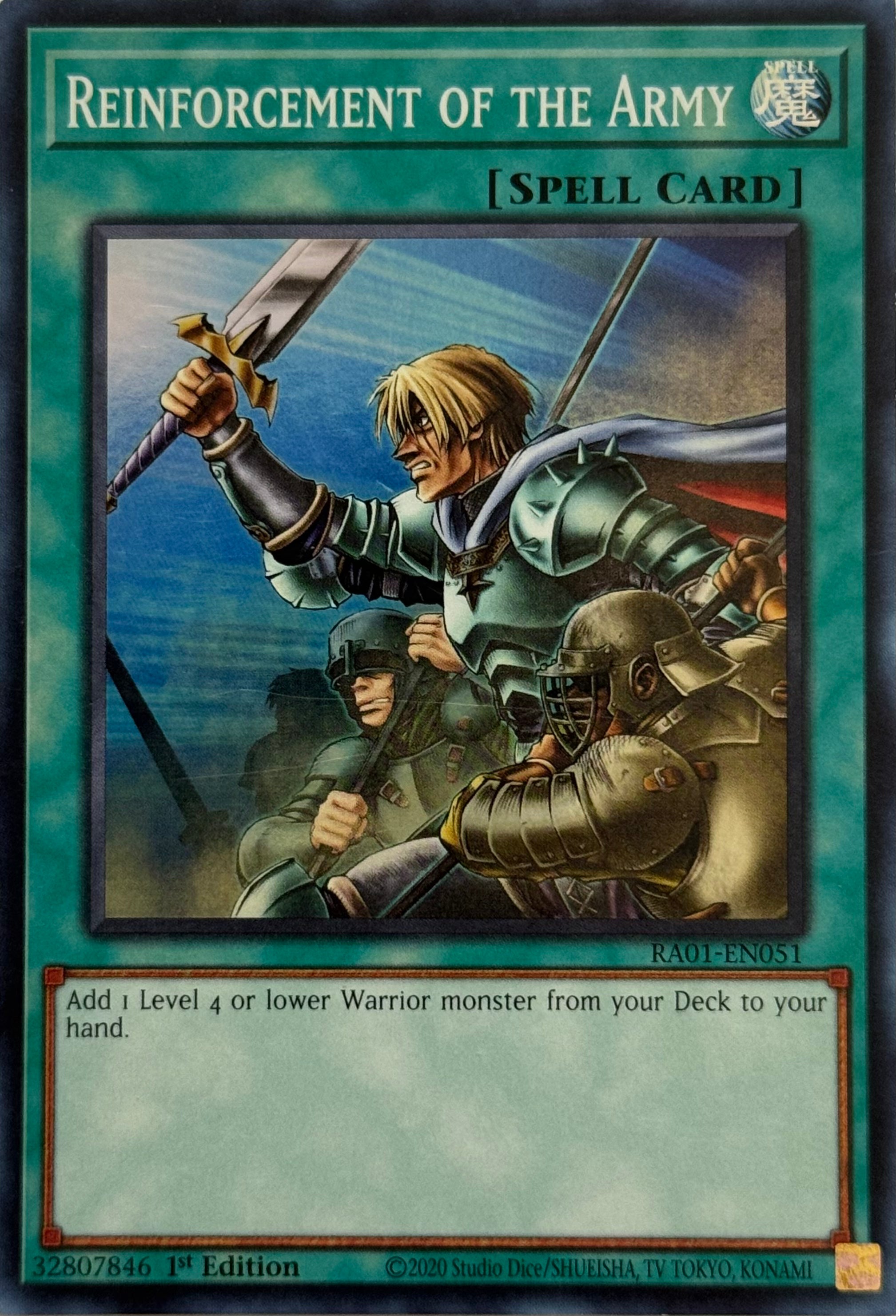 Yugioh! Reinforcement of the Army RA01-EN051 1st Edition Super