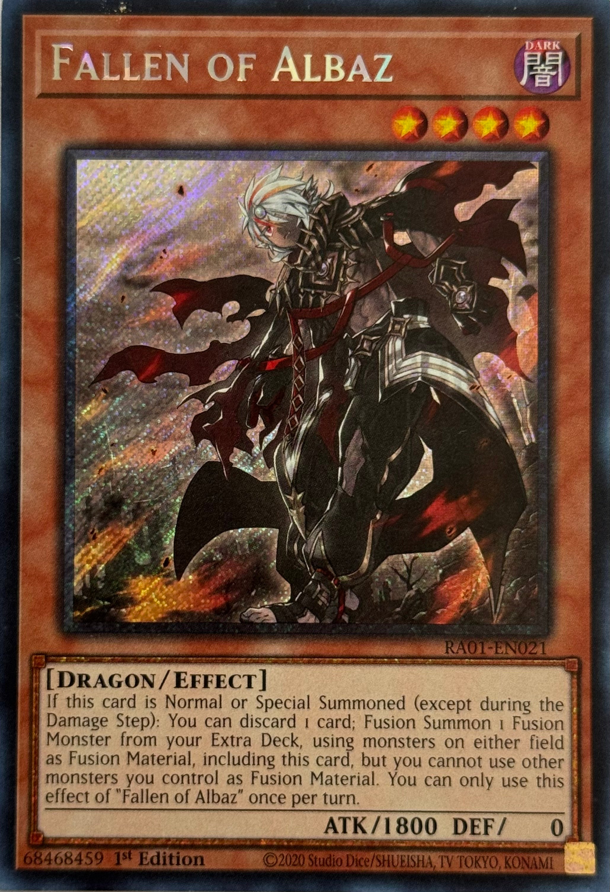 Yugioh! Fallen of Albaz RA01-EN021 1st Edition Platinum