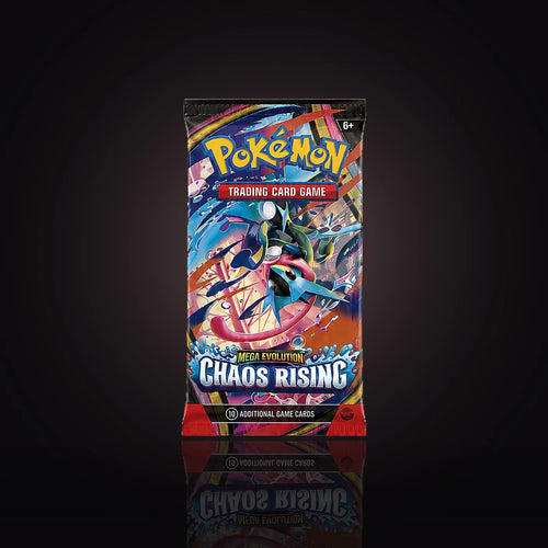 Pokémon TCG Mega Evolution Chaos Rising sobre individual sellado