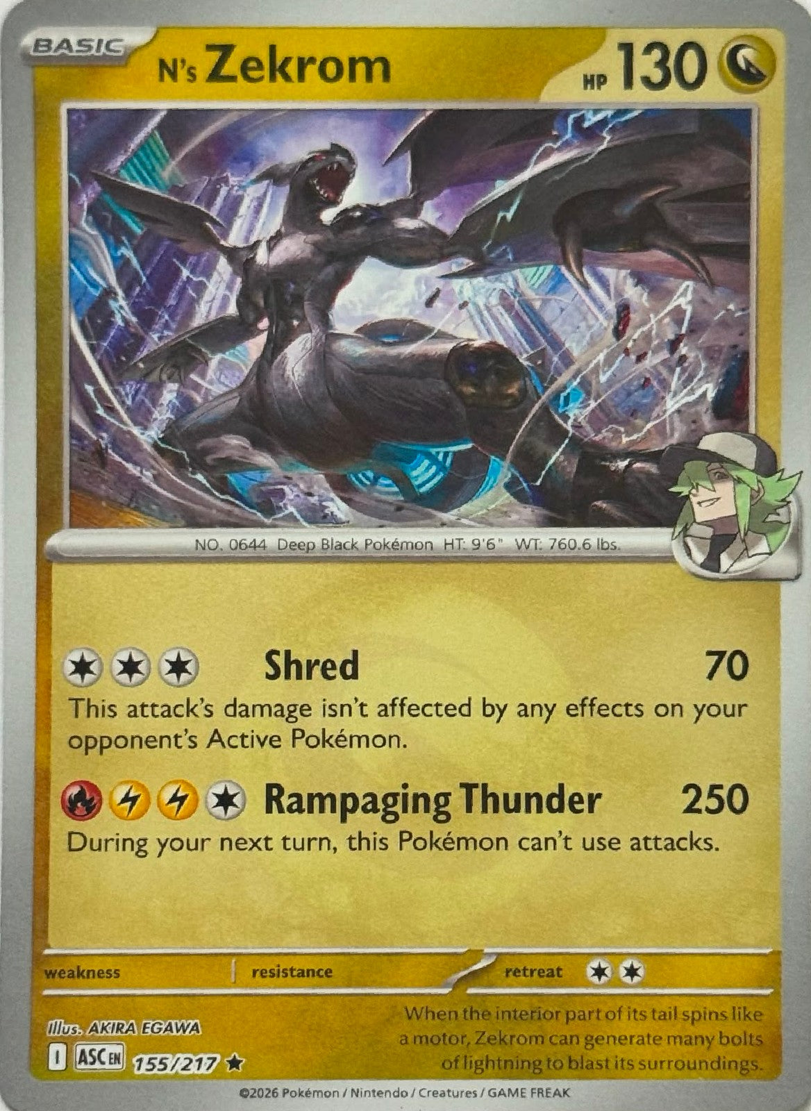 Pokémon Tcg N's Zekrom 155/217 (Energy Símbol)