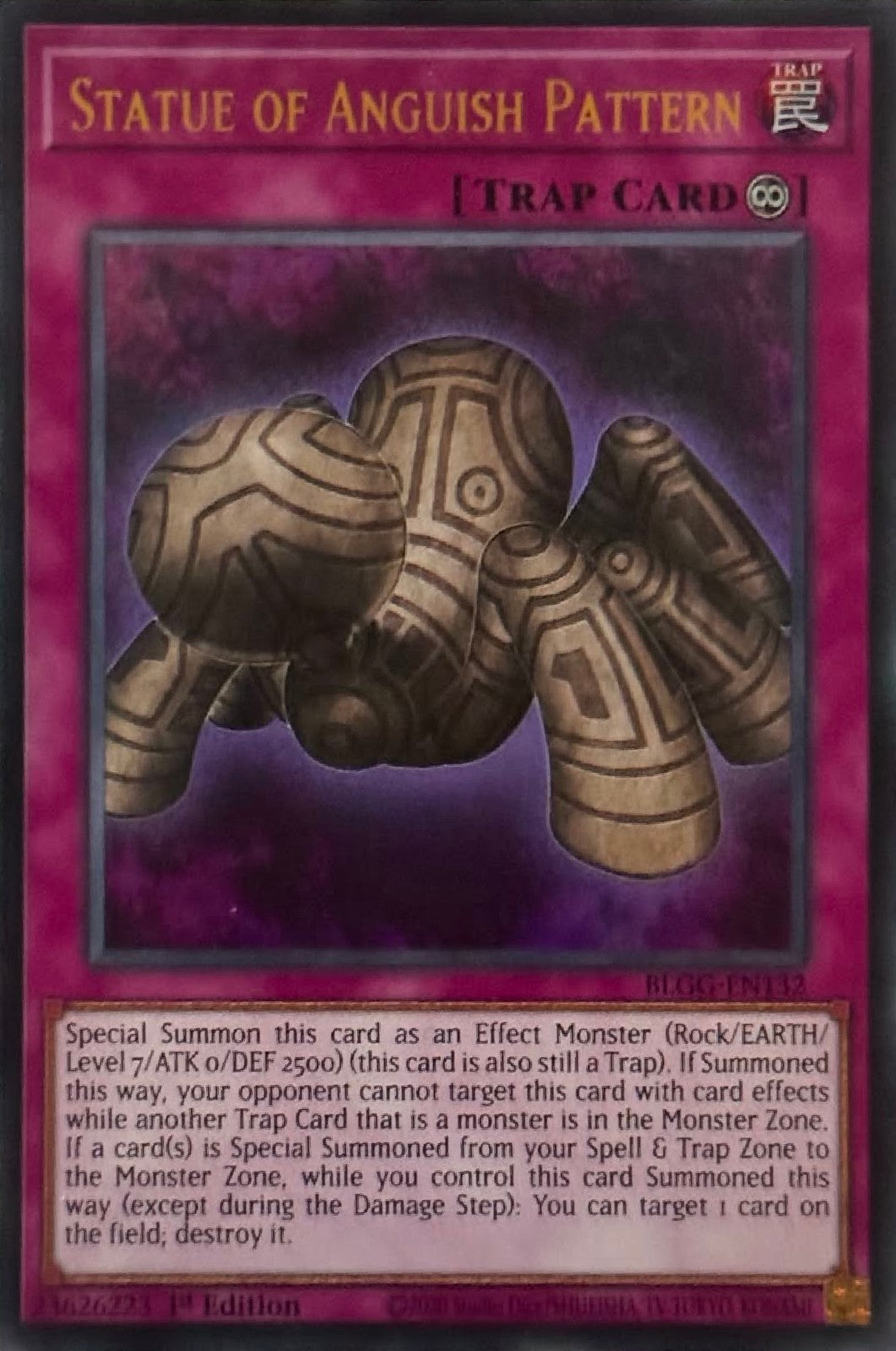 Yugioh! Statue Of Anguish Pattern BLGG-EN132 1st Edition Ultra