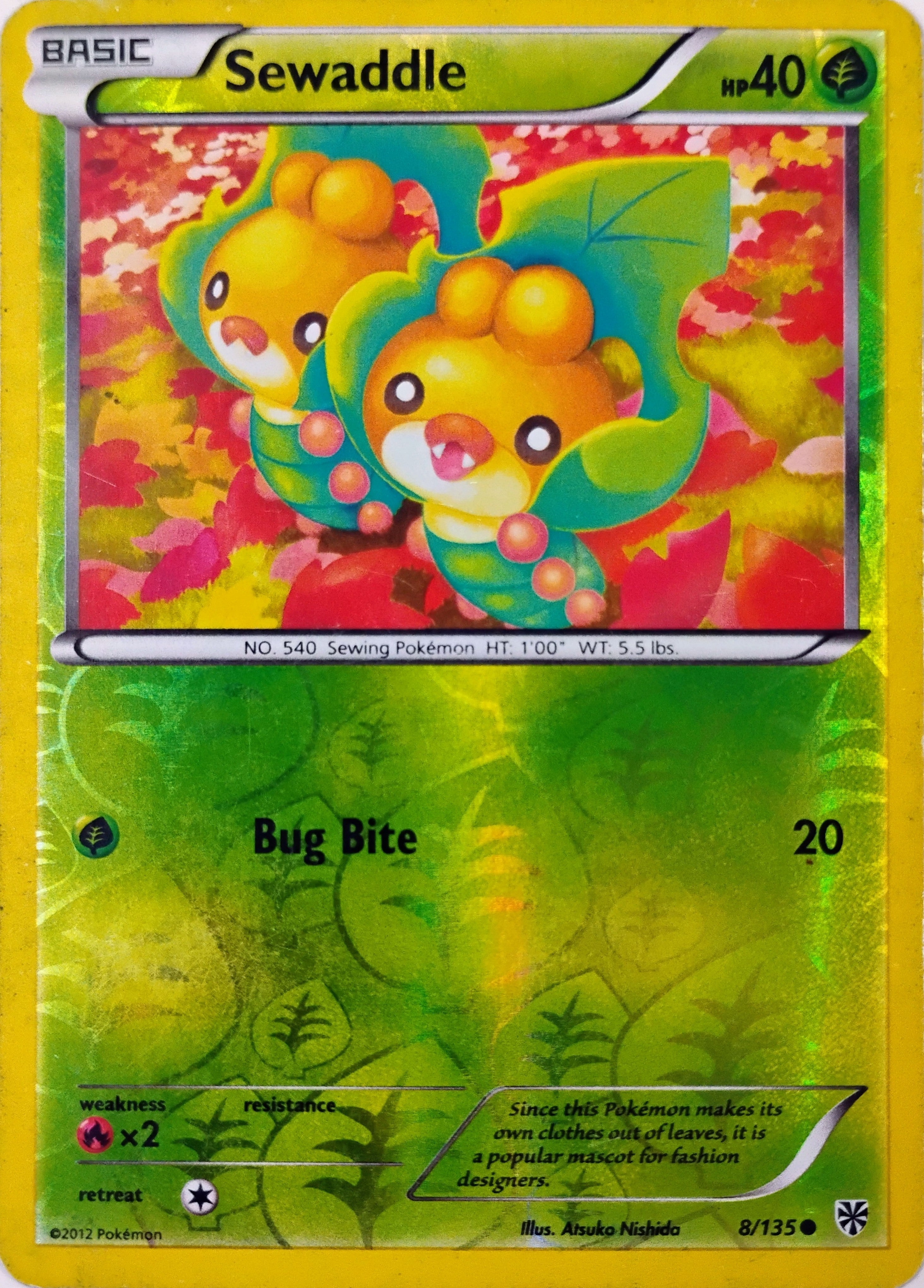 Pokémon tcg Sewaddle 8/135 Reverse