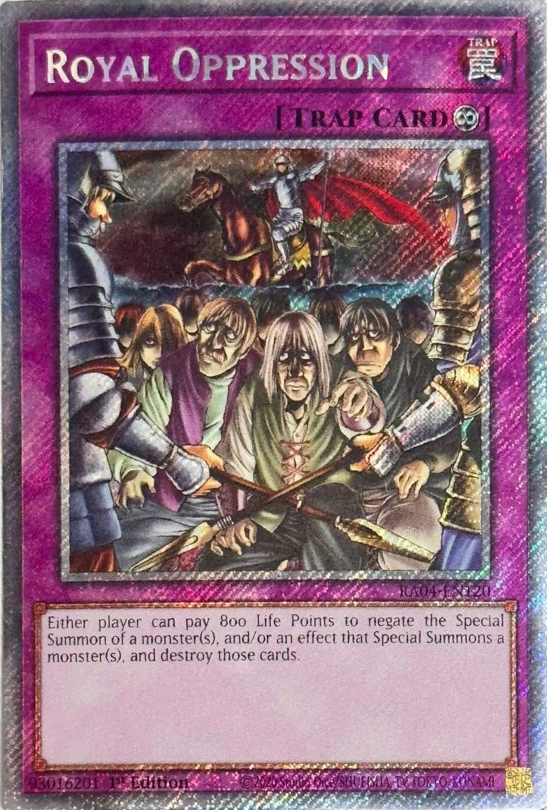 Yugioh! Royal Oppression RA04-EN120 1st Edition Platinum