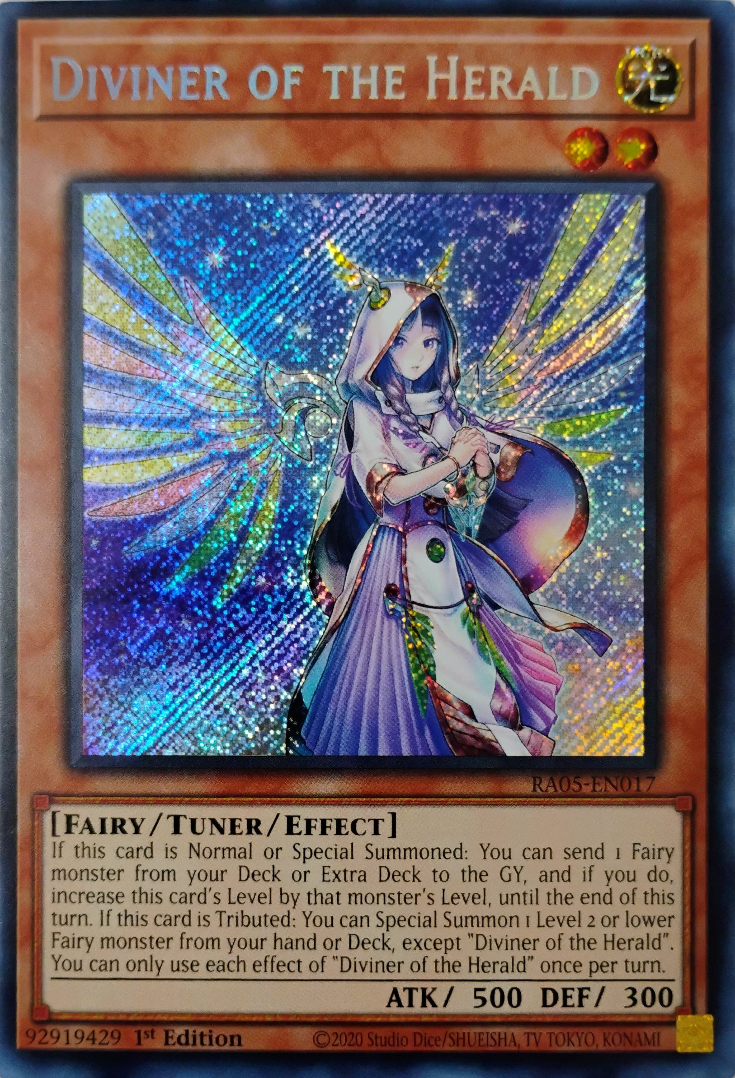Yugioh! Diviner Of The Herald Ra05-en017 1st edition Secreta
