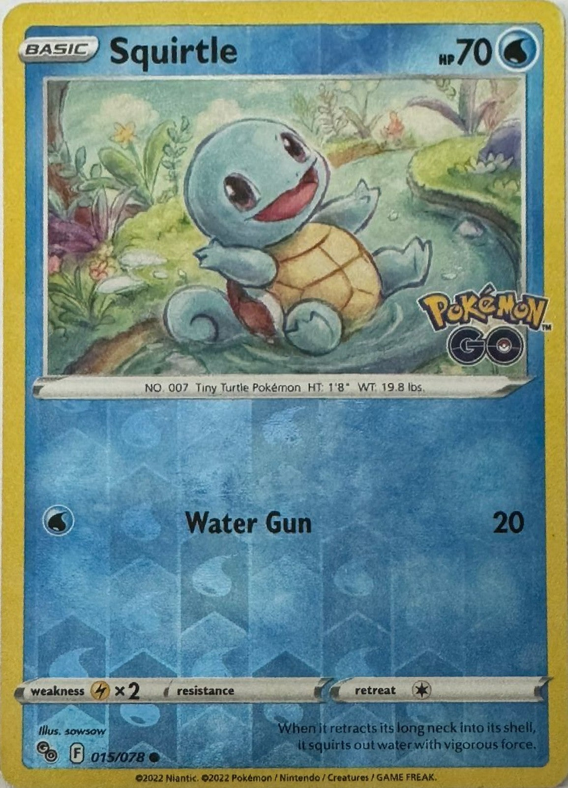 Pokémon tcg Squirtle 015/078 Reverse (PGO)
