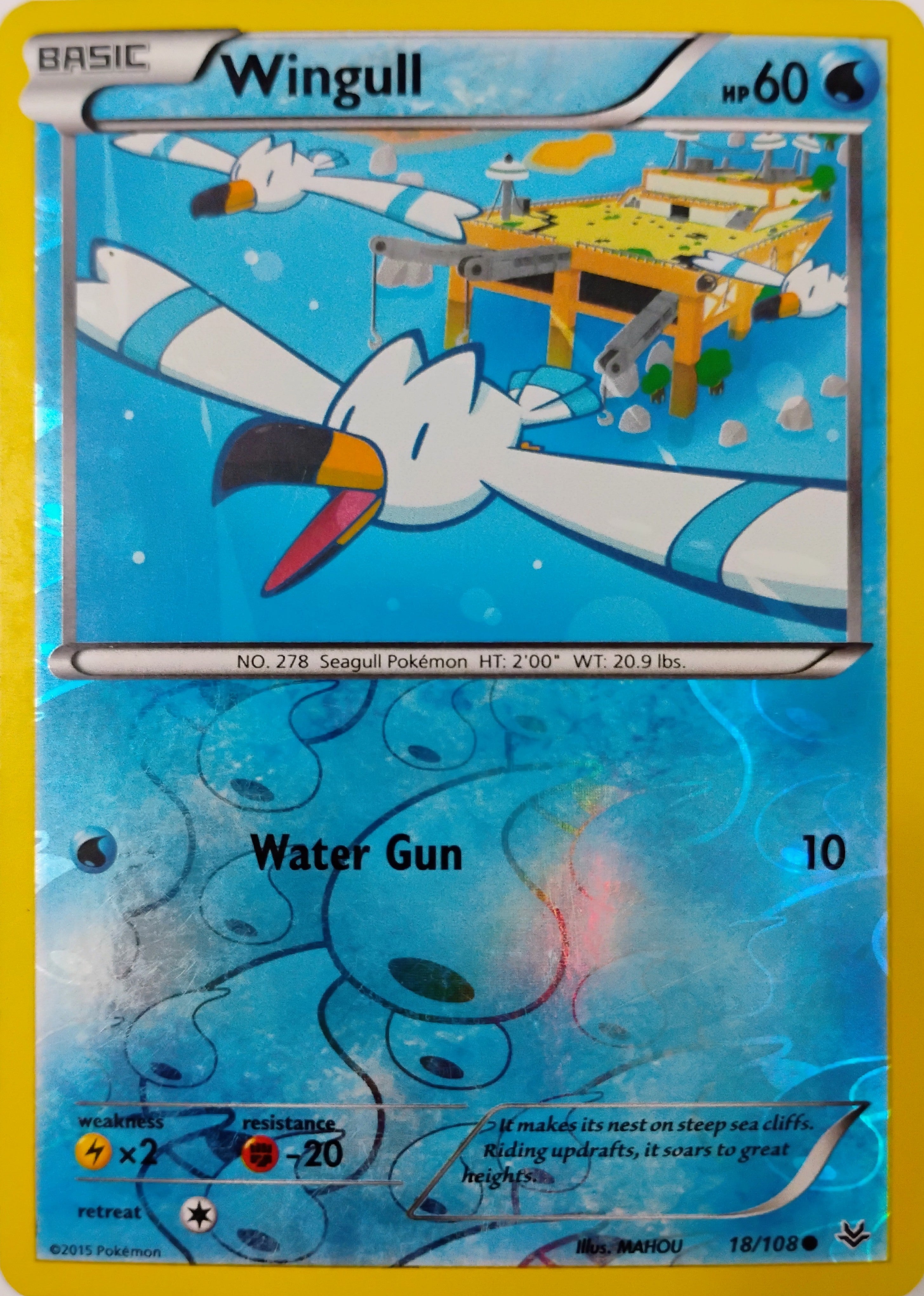 Pokémon tcg Wingull 18/108 Reverse