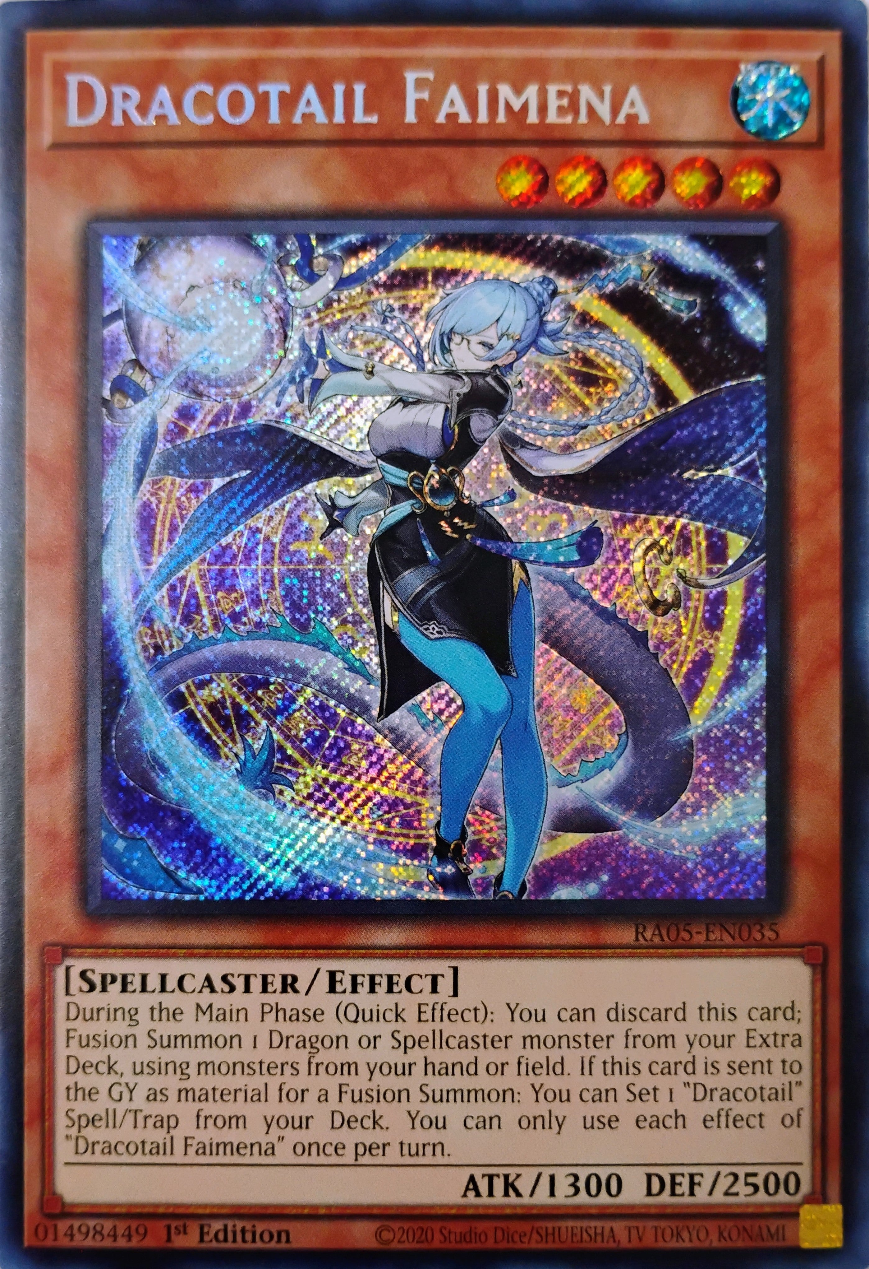 Yugioh! Dracotail Faimena Ra05-en035 1st Edition Secreta