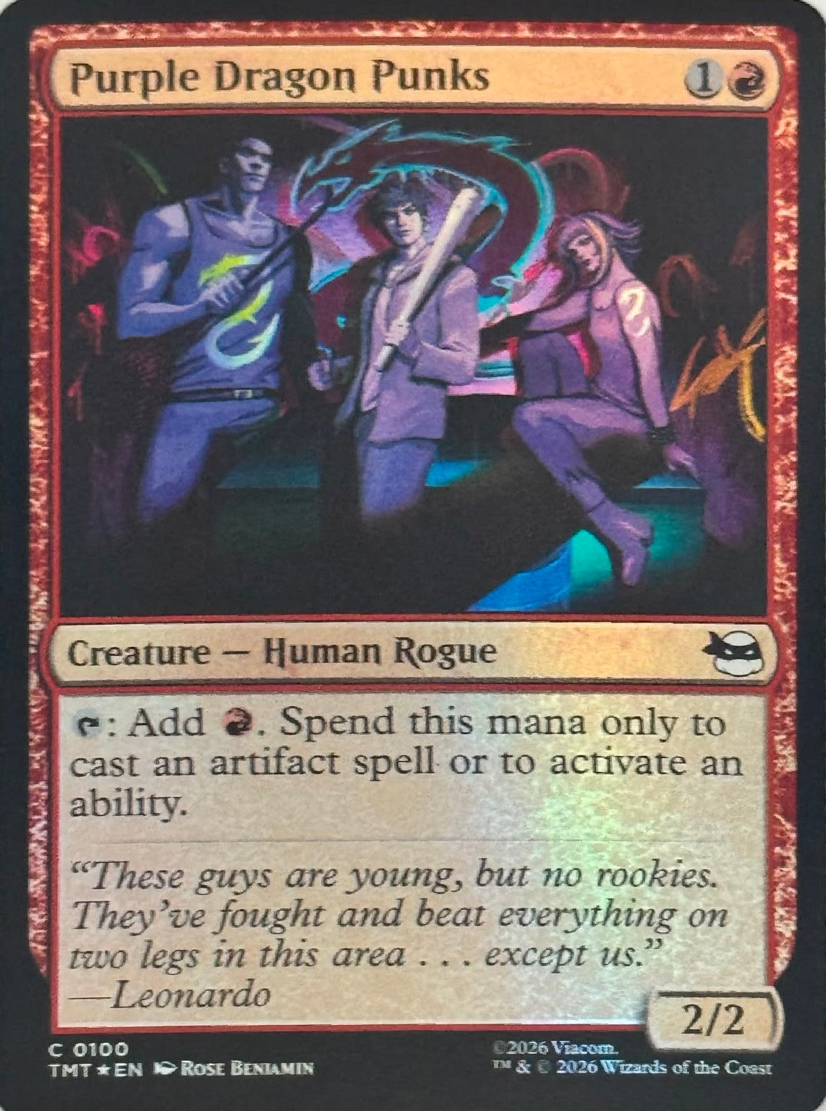 Magic Tcg Purple Dragón Punks 0100 Foil
