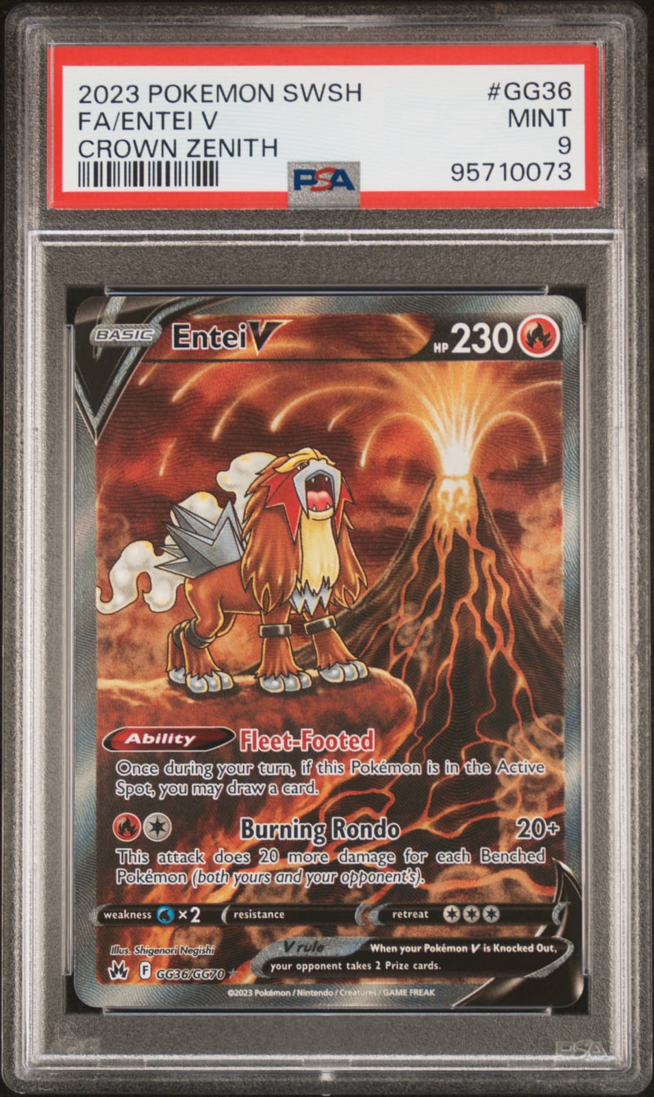 Pokémon tcg Entei V Gg36/Gg70 (PSA9)