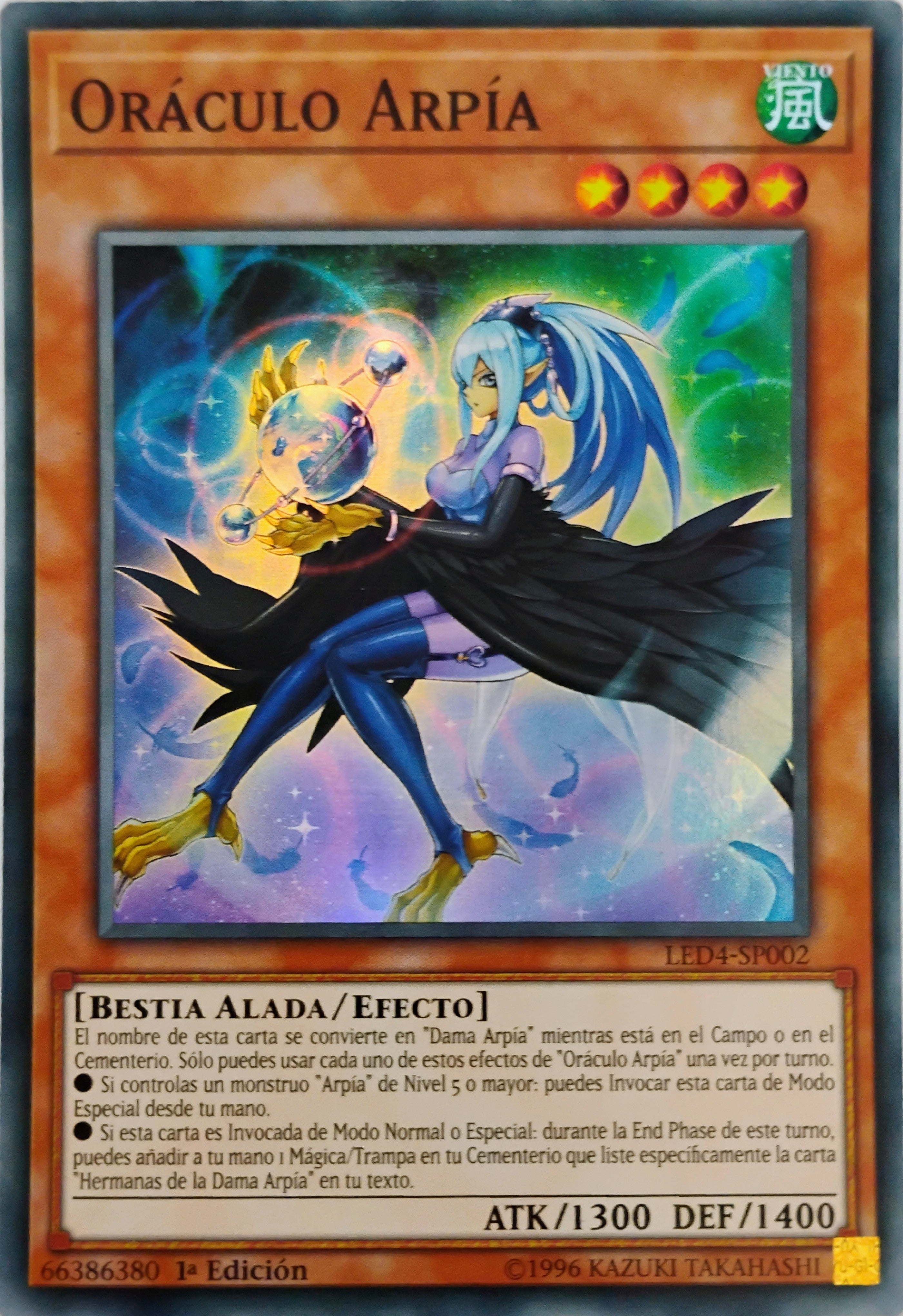 Yugioh! Oráculo Arpía Led4-sp001 1st edition Super Rara