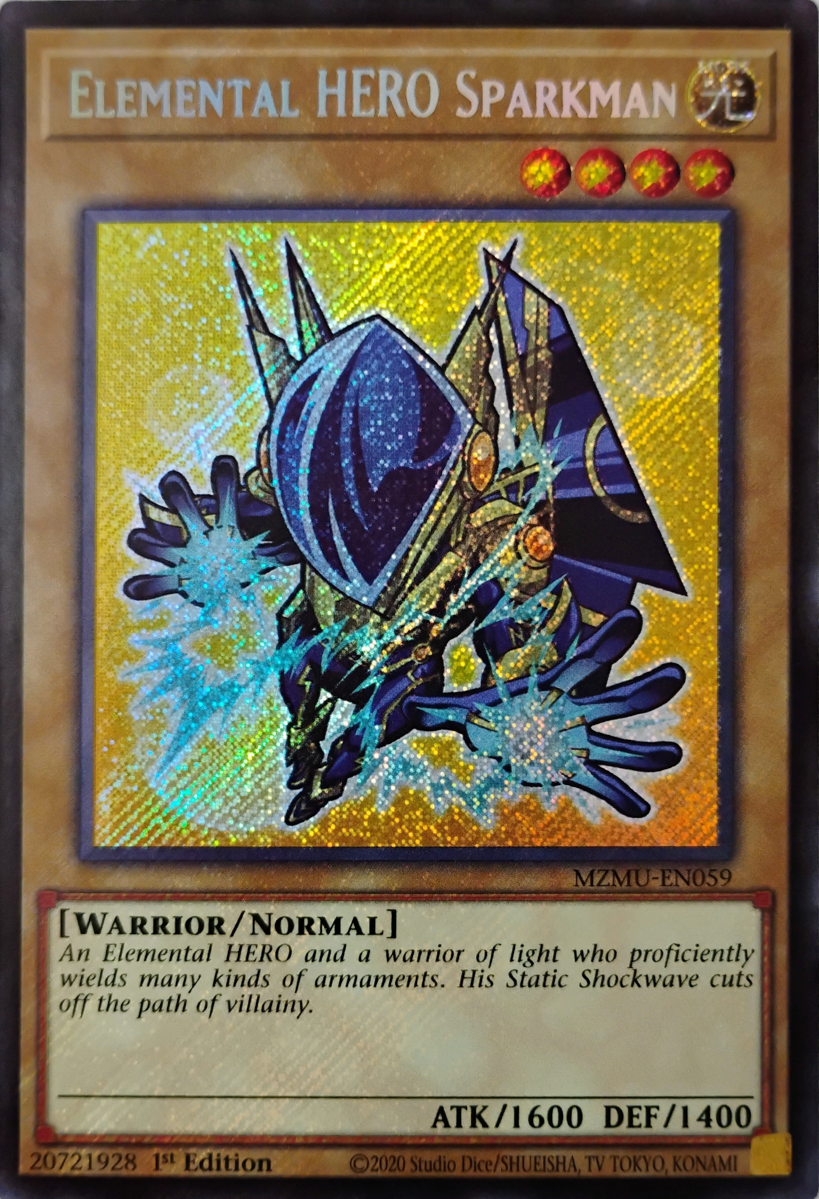 Yugioh! Elemental HERO Sparkman Mzmu-en059 Secreta