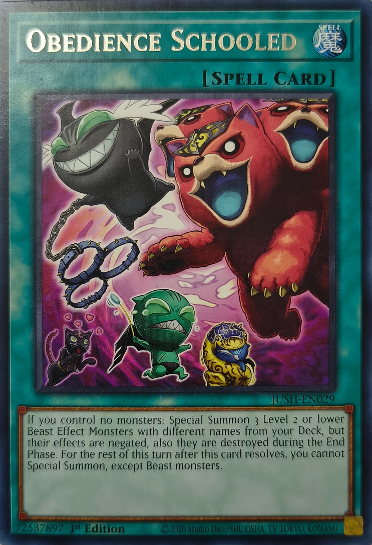 Yugioh! Obedience Schooled Jush-en029 1st Edition Rara