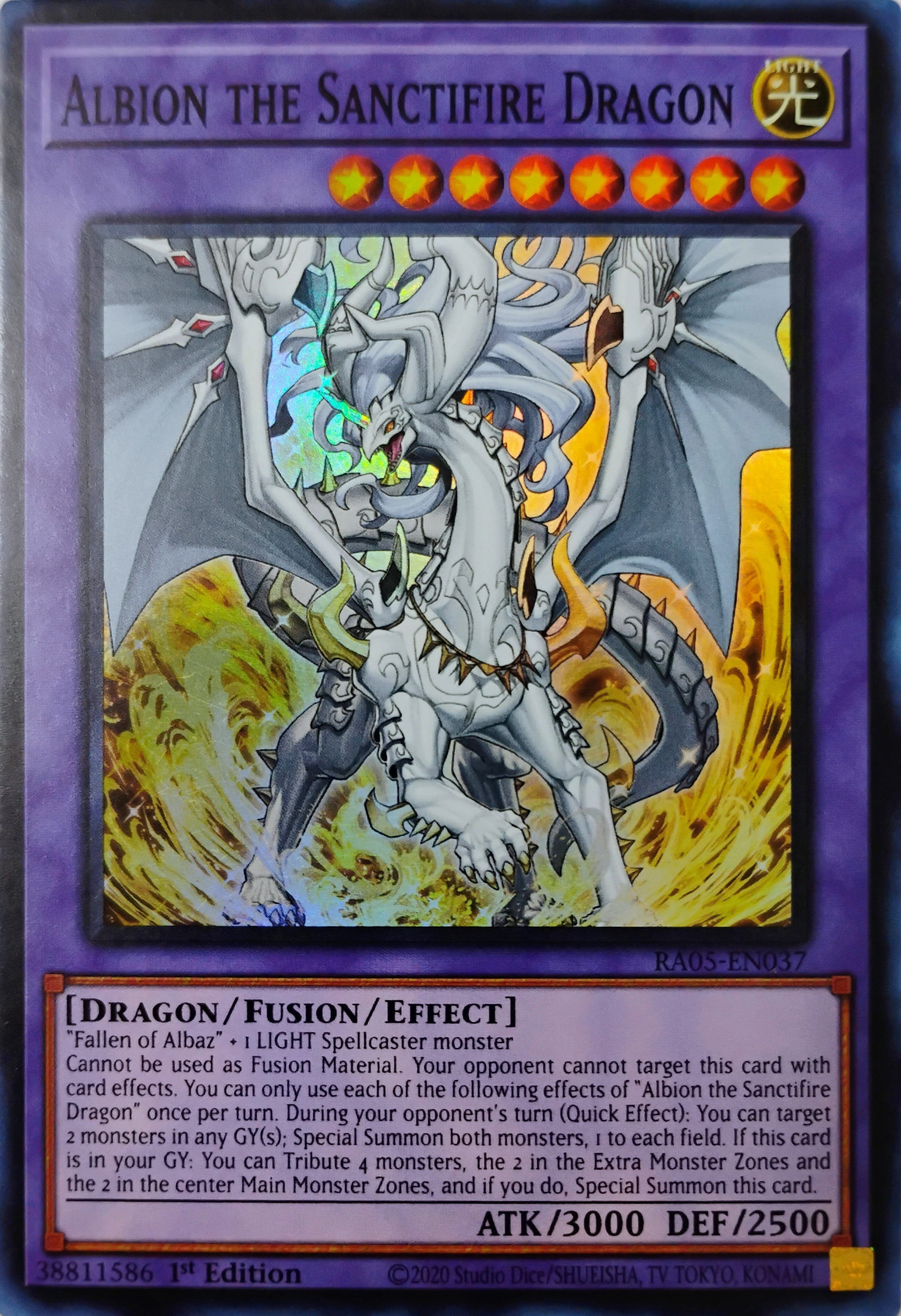 Yugioh! Albion The Sanctifire Dragon Ra05-en037 Super Rare